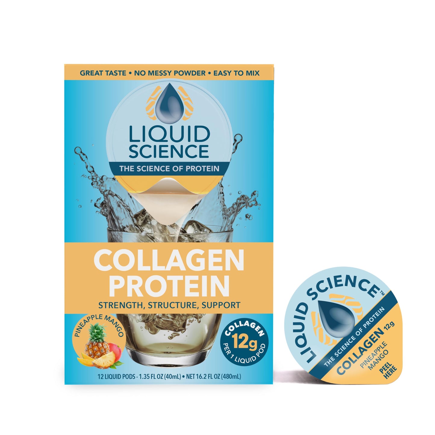 Java House Liquid Science Pineapple Mango Single Serve Collagen Pods 12 Capsules
