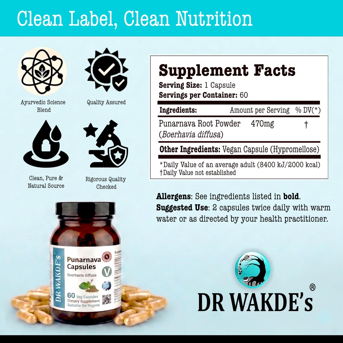 DR WAKDE'S Punarnava Capsules, 1 Count