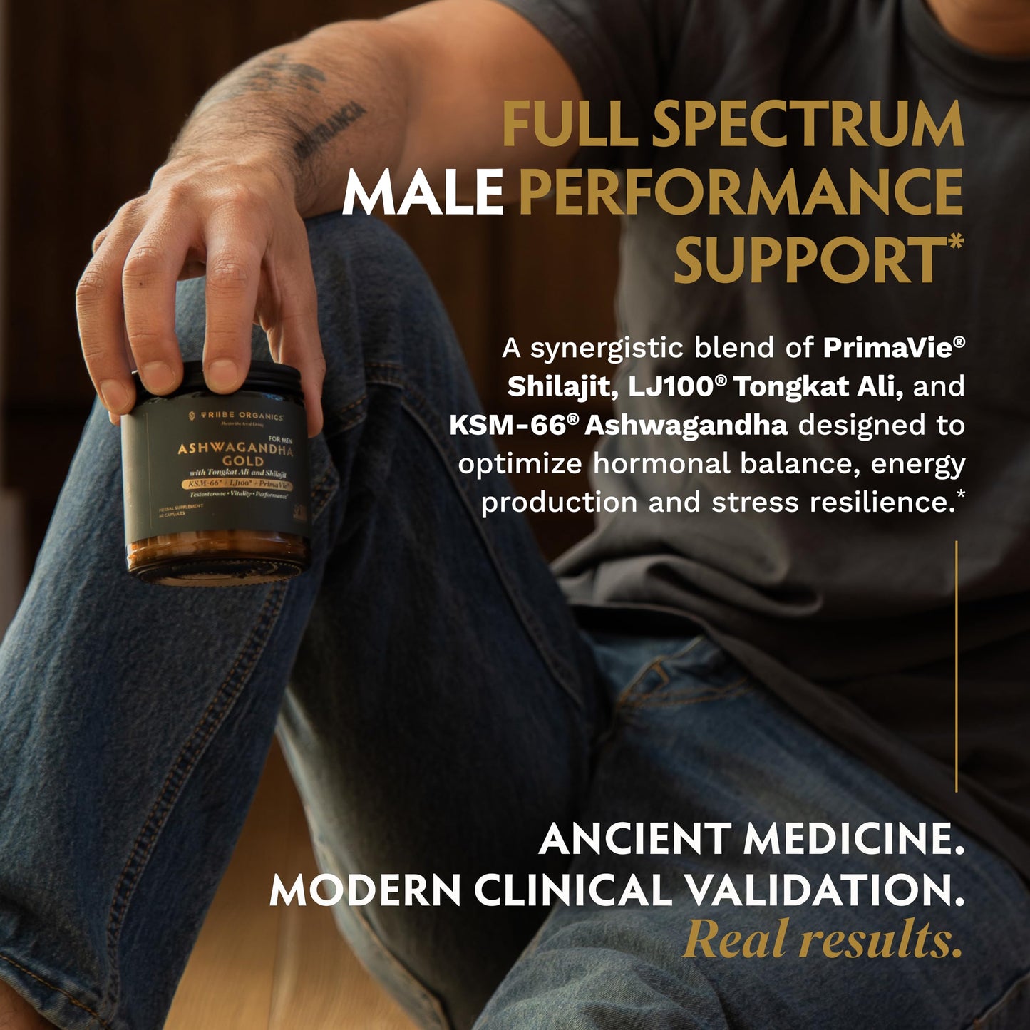 TRIBE ORGANICS Ashwagandha Gold for Men Capsule 60 Count