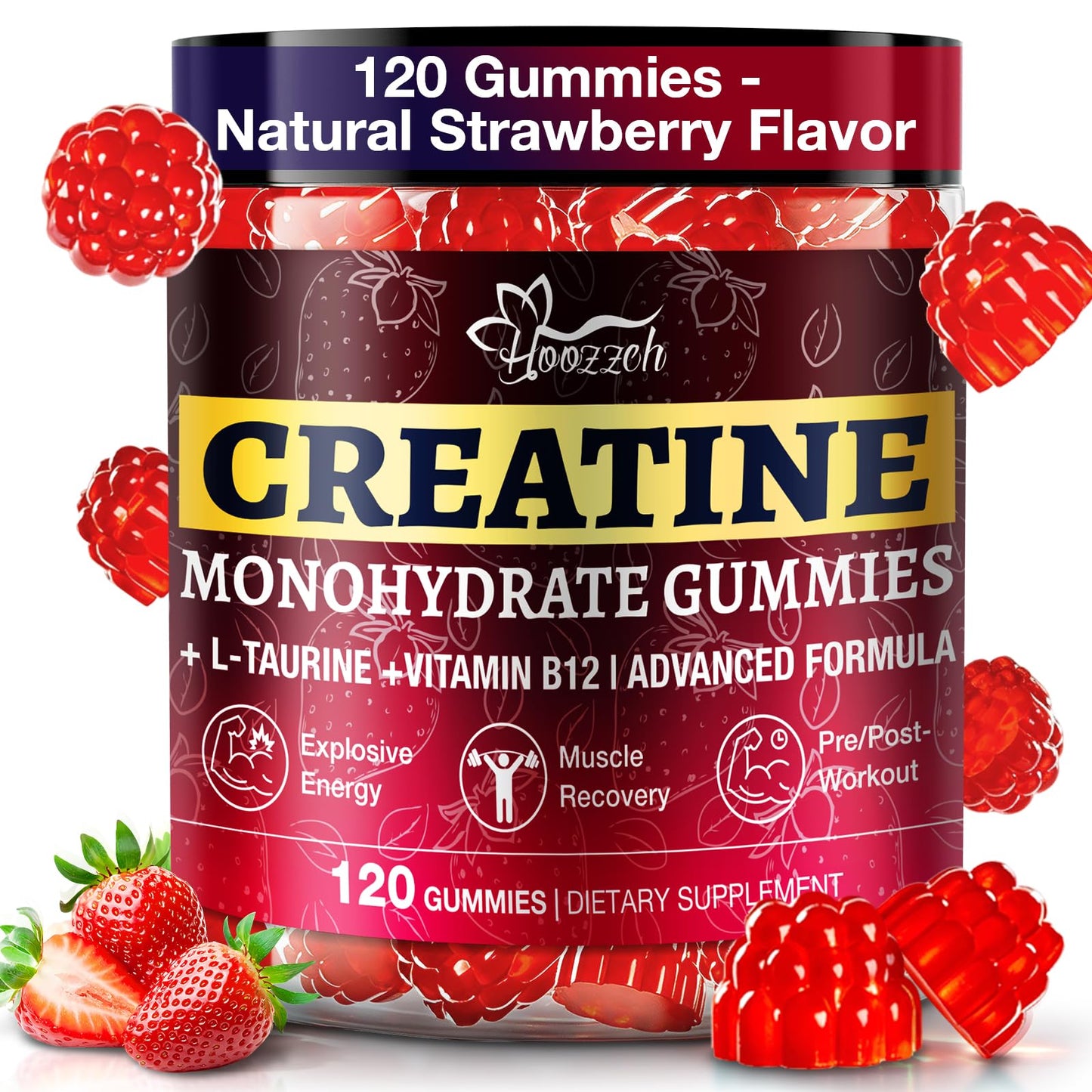 Hoozzch Creatine Gummies for Women 120 Count