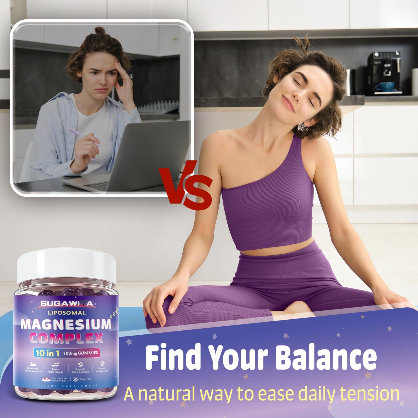 SUGAWITA Magnesium Complex for Women 60 Gummies