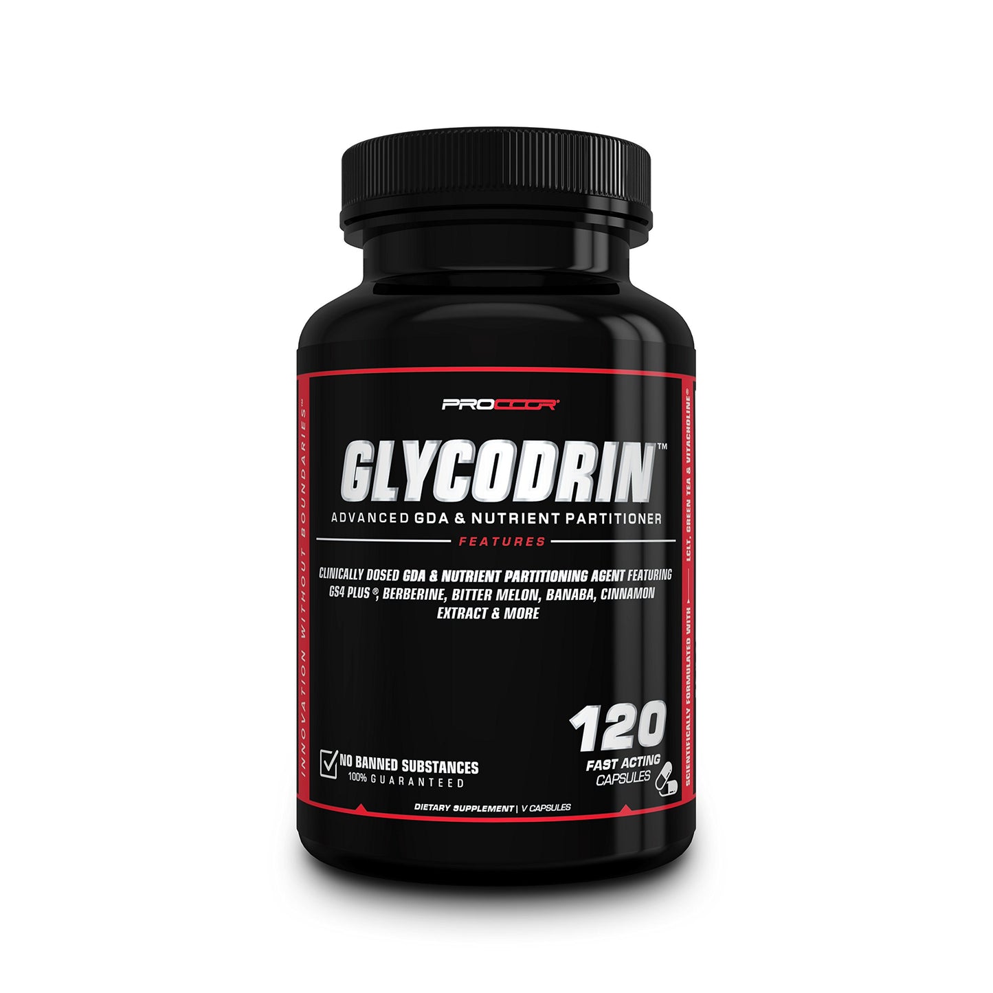 PROCCOR GLYCODRIN GDA with Berberine, Cinnamon, Banaba, Bittermelon, Panax Ginseng, GS4 Plus Capsules 120 Count