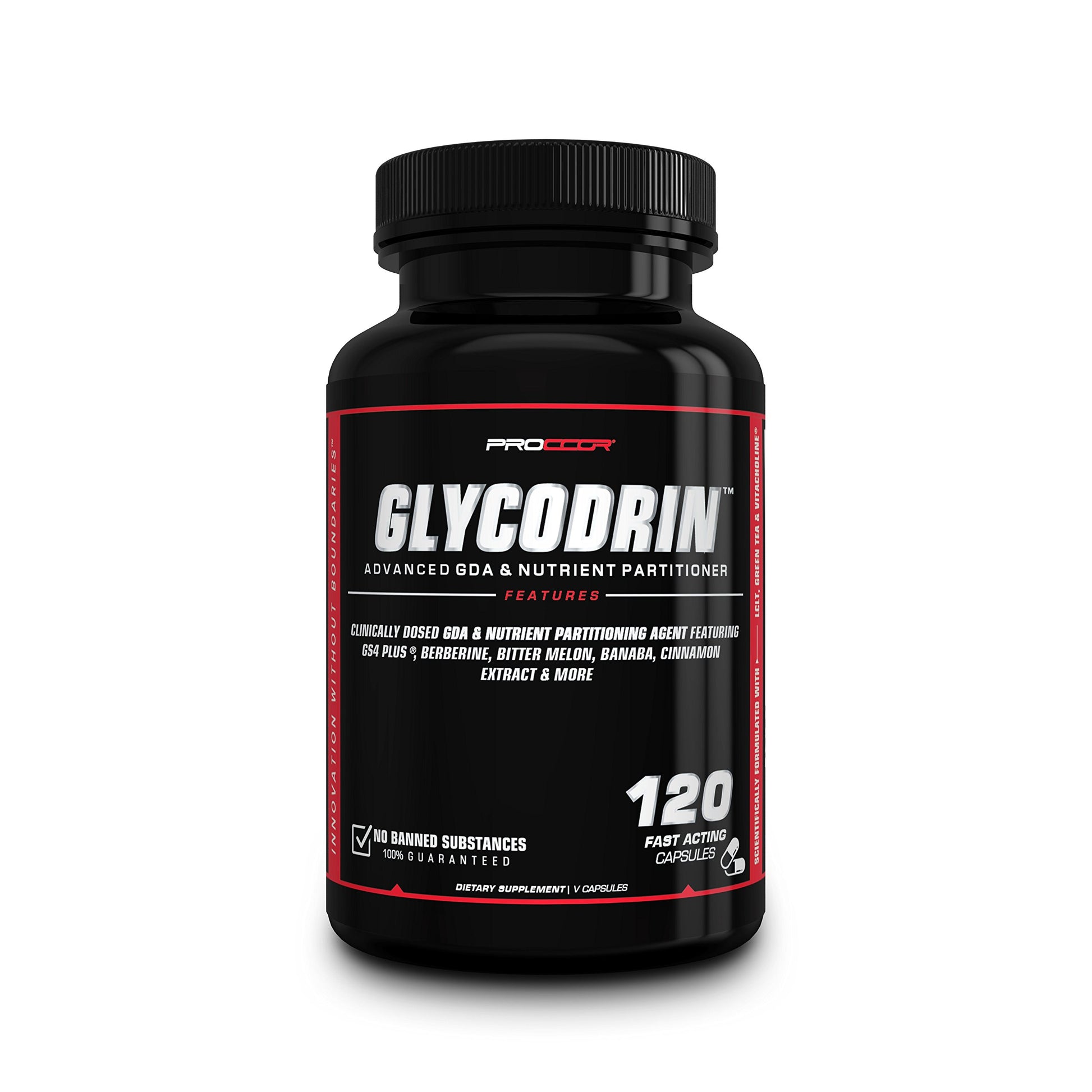 PROCCOR GLYCODRIN GDA with Berberine, Cinnamon, Banaba, Bittermelon, Panax Ginseng, GS4 Plus Capsules 120 Count