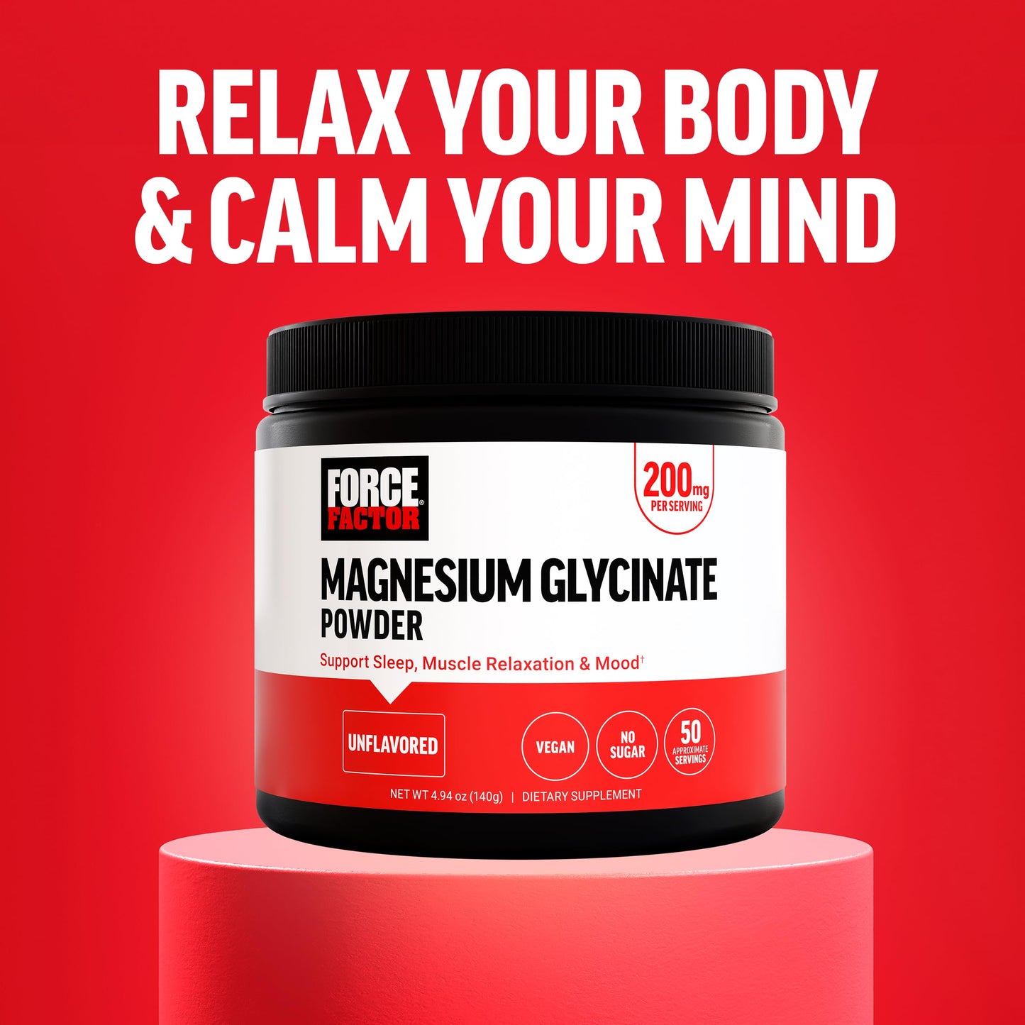 Force Factor Magnesium Glycinate 200mg Powder 4.94 oz