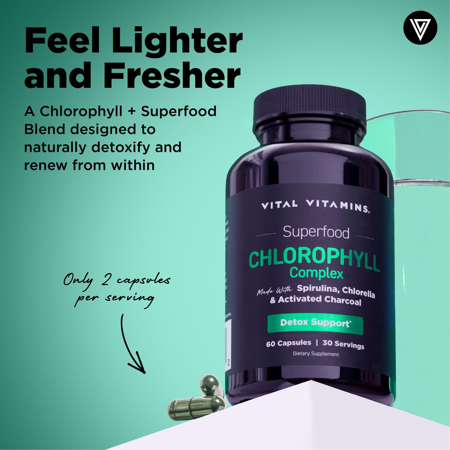 Vital Vitamins Chlorophyll Capsules 60 Capsules
