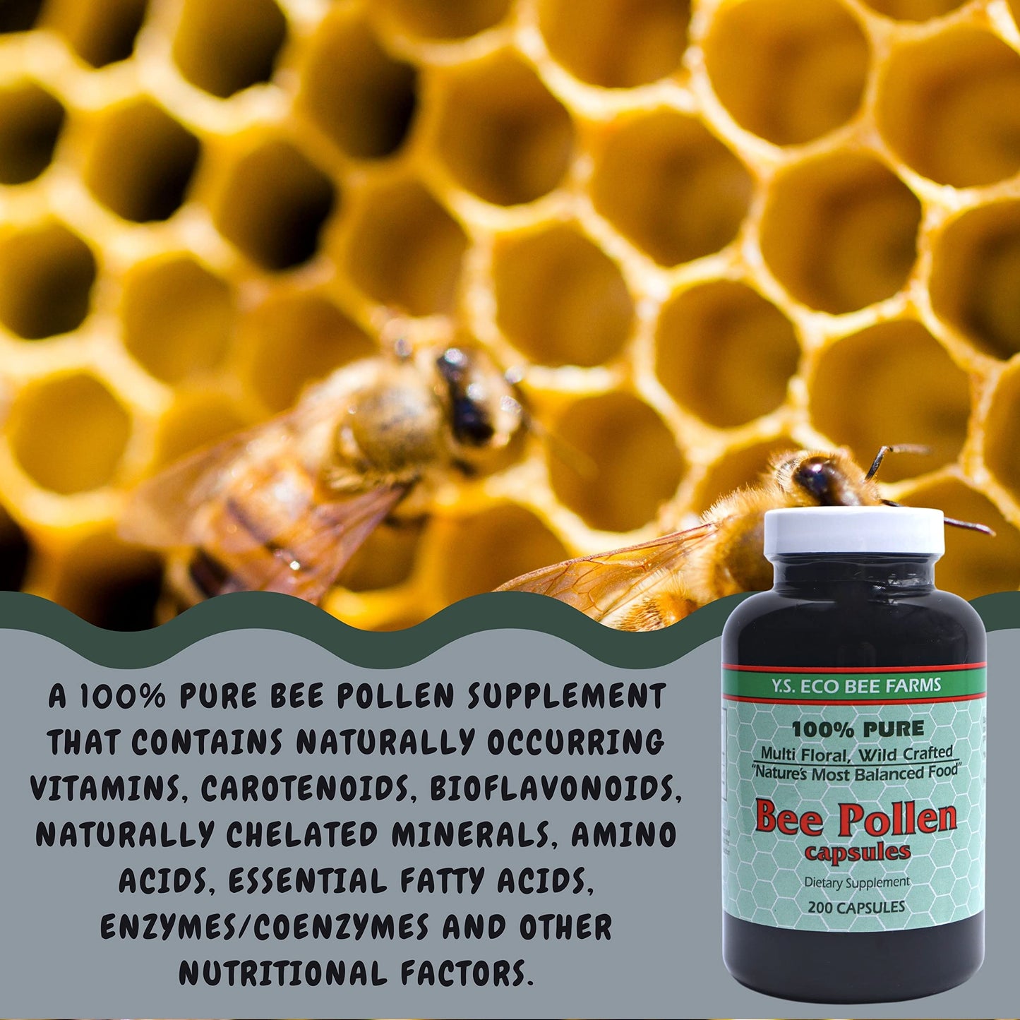 Worldwide Nutrition Bee Pollen Capsules 200 Count