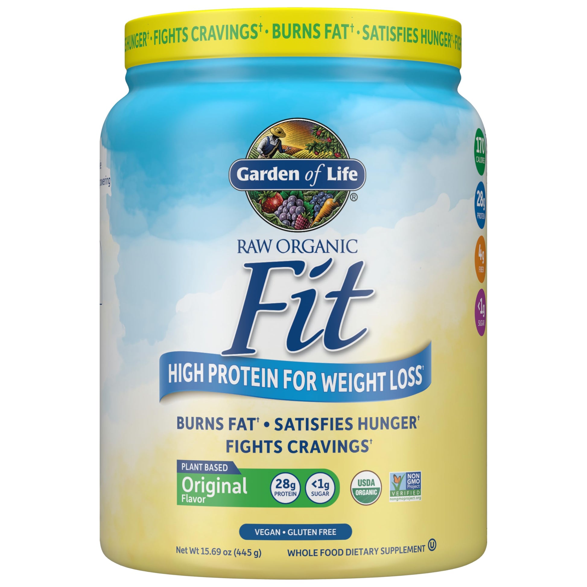 Garden of Life Raw Organic Fit Original Flavor Vegan Protein Powder, 14 oz