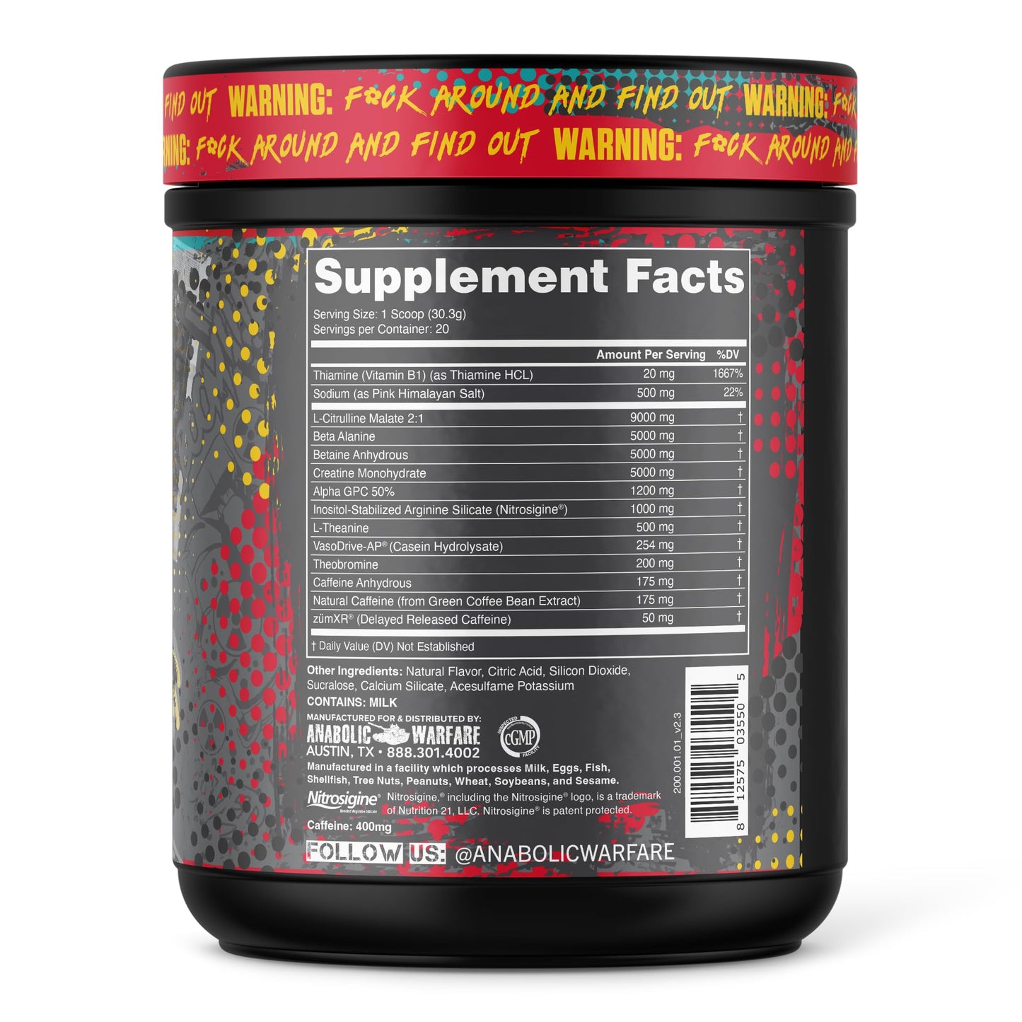 Anabolic Warfare Defcon1 High Stim, High-Intensity Pre-Workout Powder 16