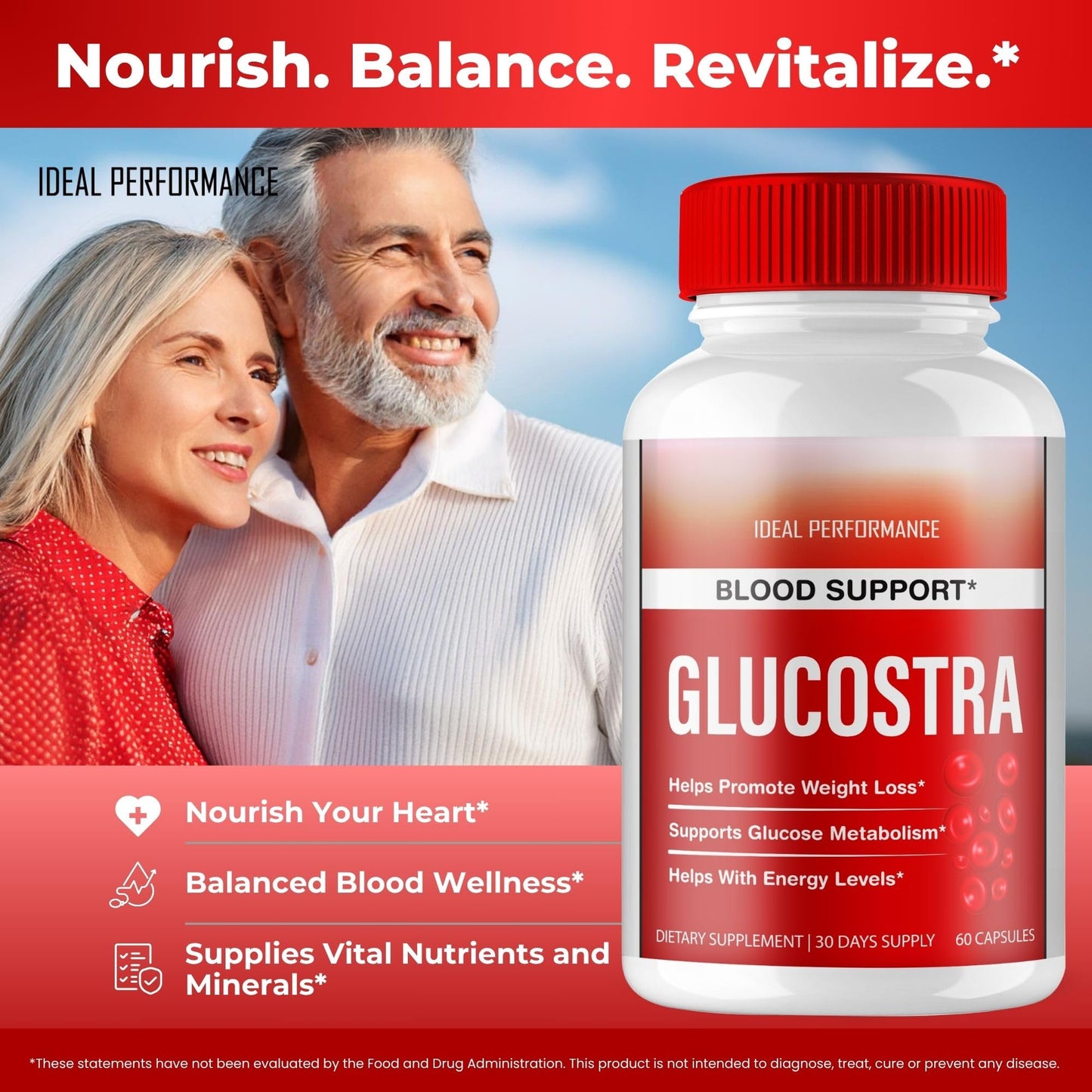IDEAL PERFORMANCE Glucostra Advanced Blood Formula Capsules 120 Capsules