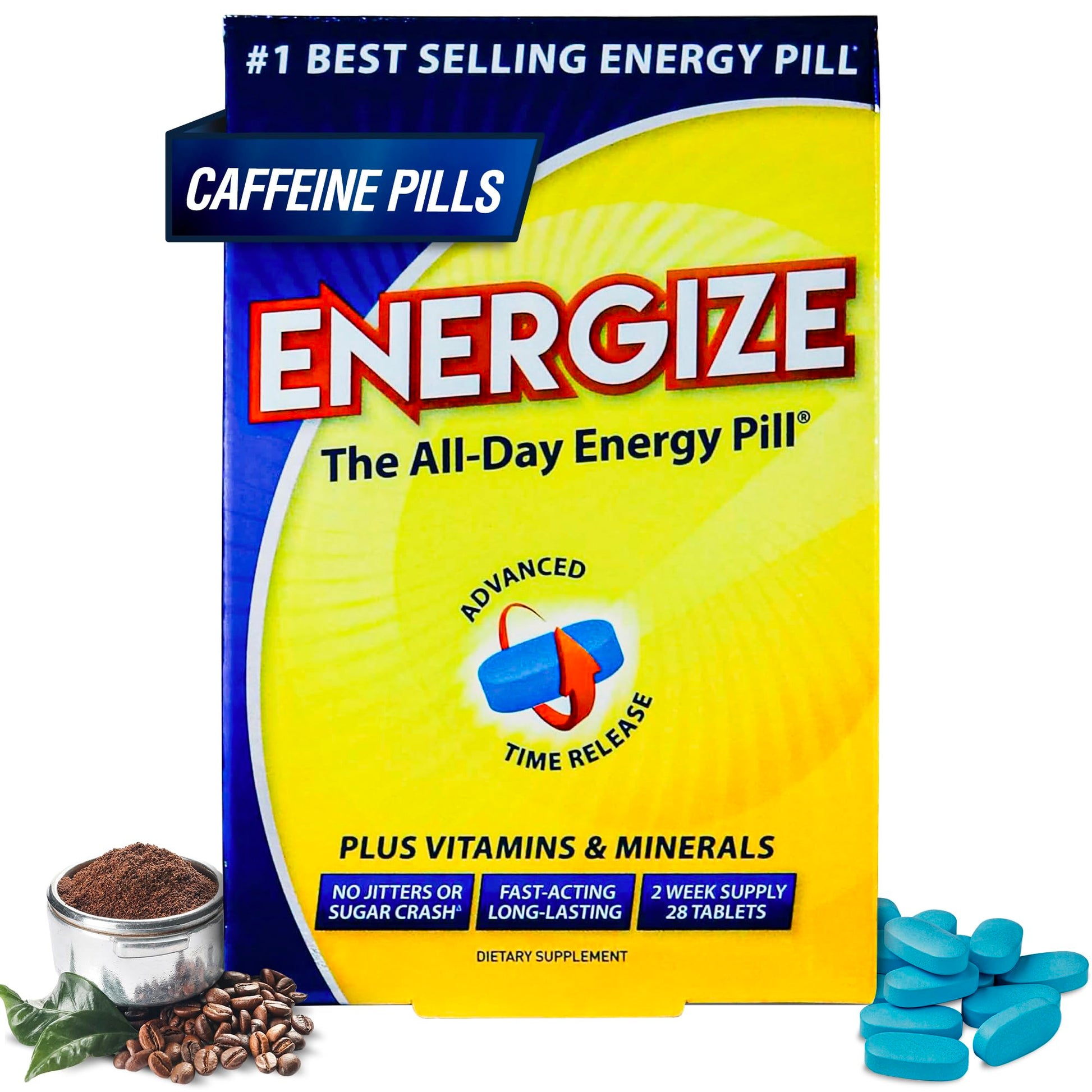 iSatori Energize Caffeine All Day Energy Tablets, 28 Tablets