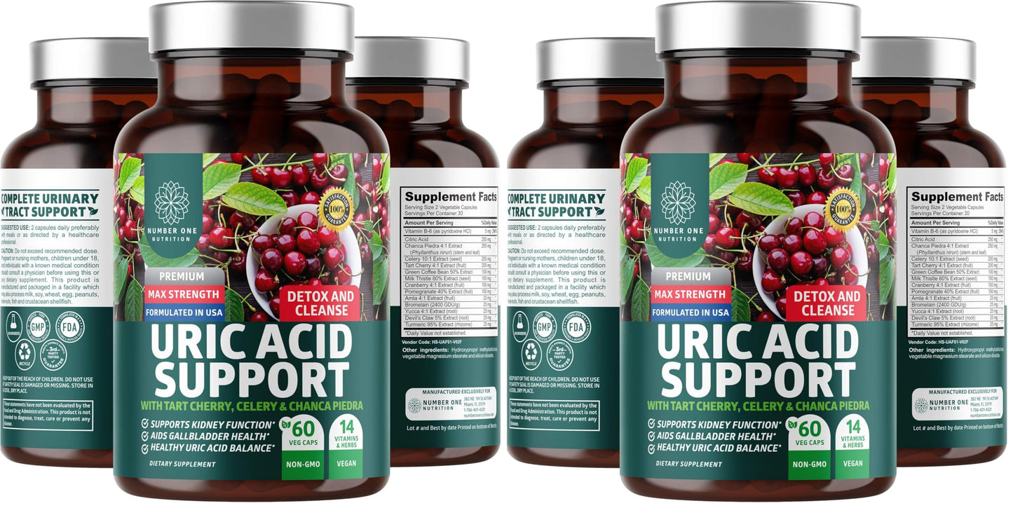 Number One Nutrition Uric Acid Support Supplement 120 Capsules