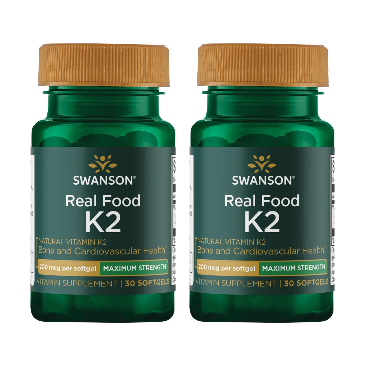 Swanson Maximum Strength Vitamin K2 (MK-7) Bone and Heart Health Softgels 30 Count