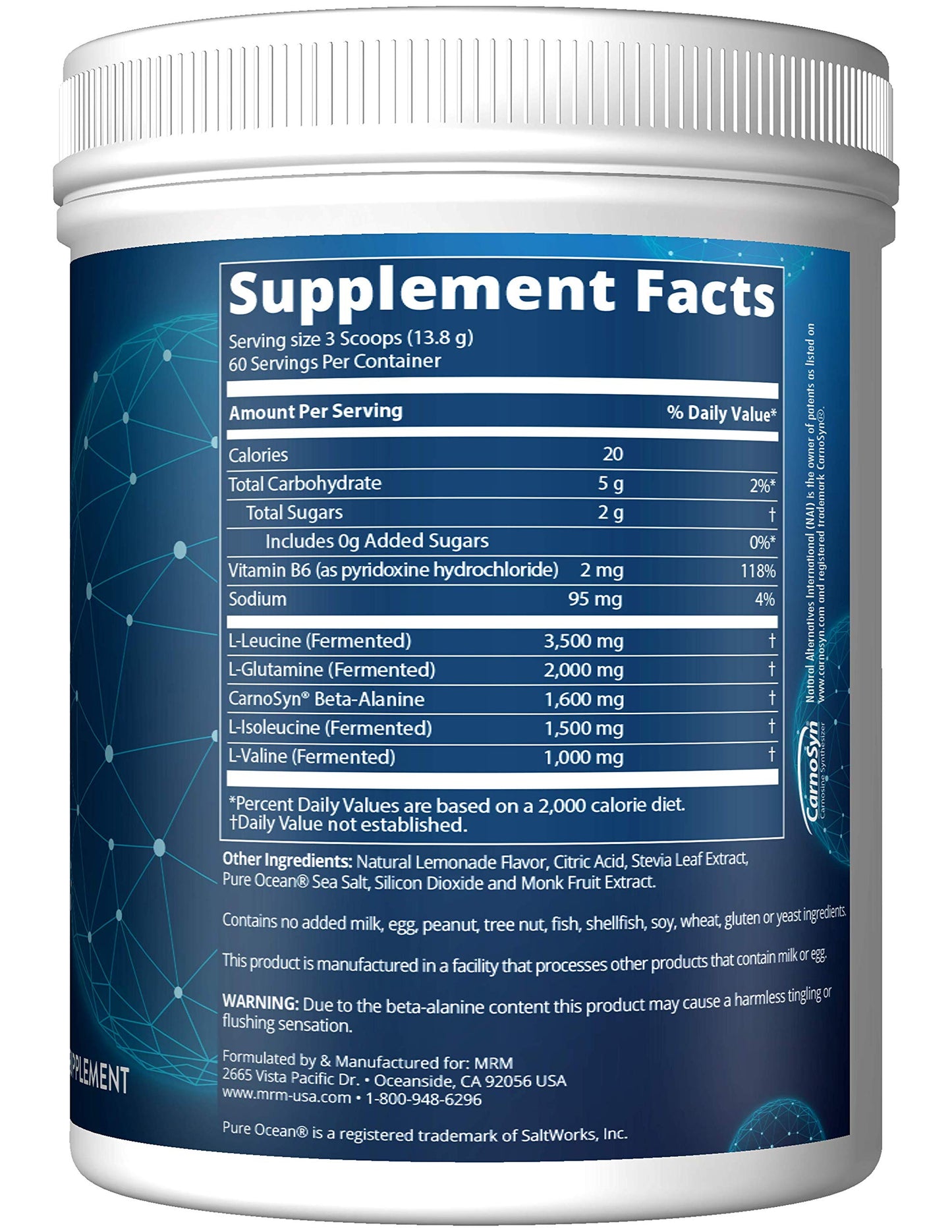 MRM BCAA+G Reload Post-Workout Recovery Powder 29.6