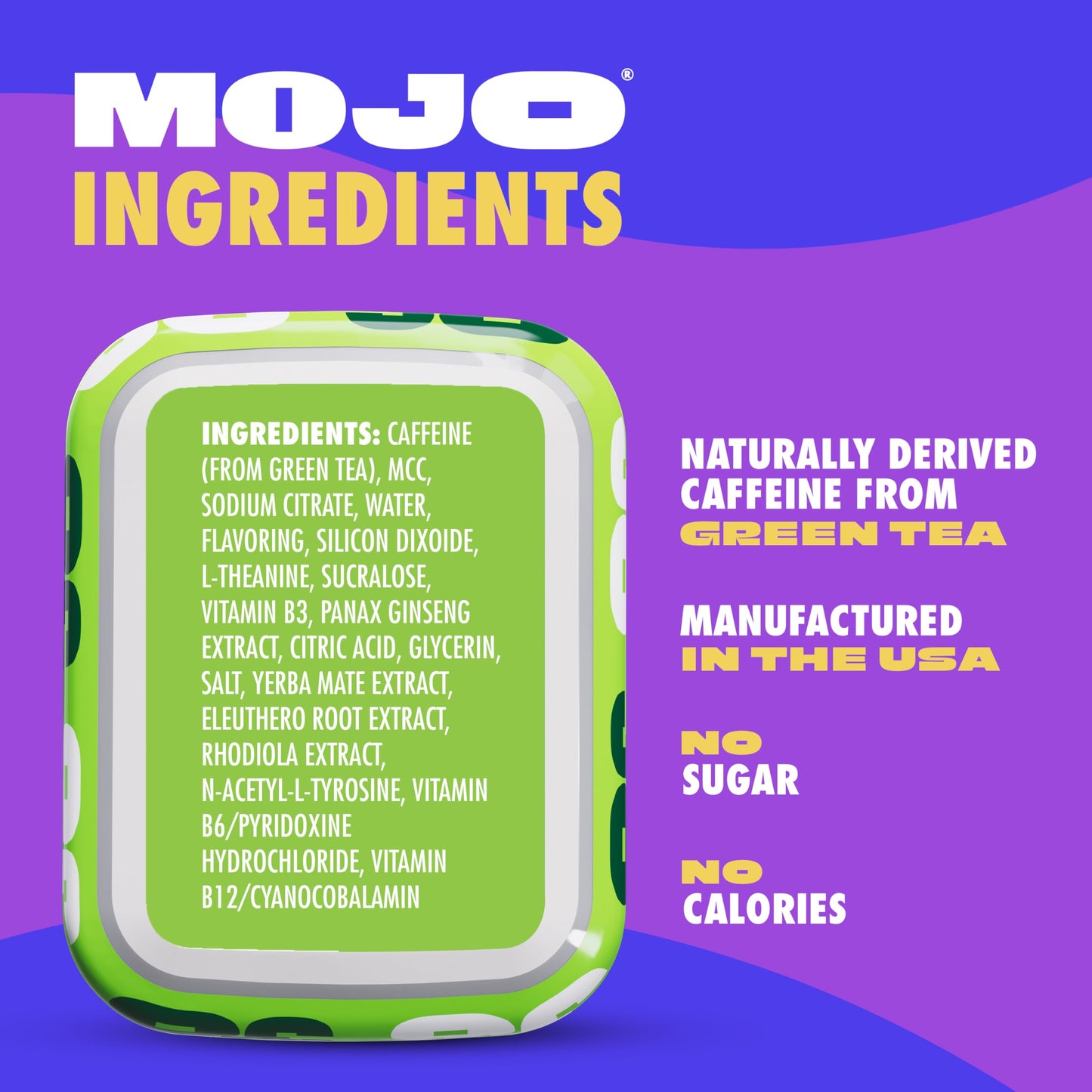 MOJO Energy Pouches Sour Apple Flavor Capsules, 15