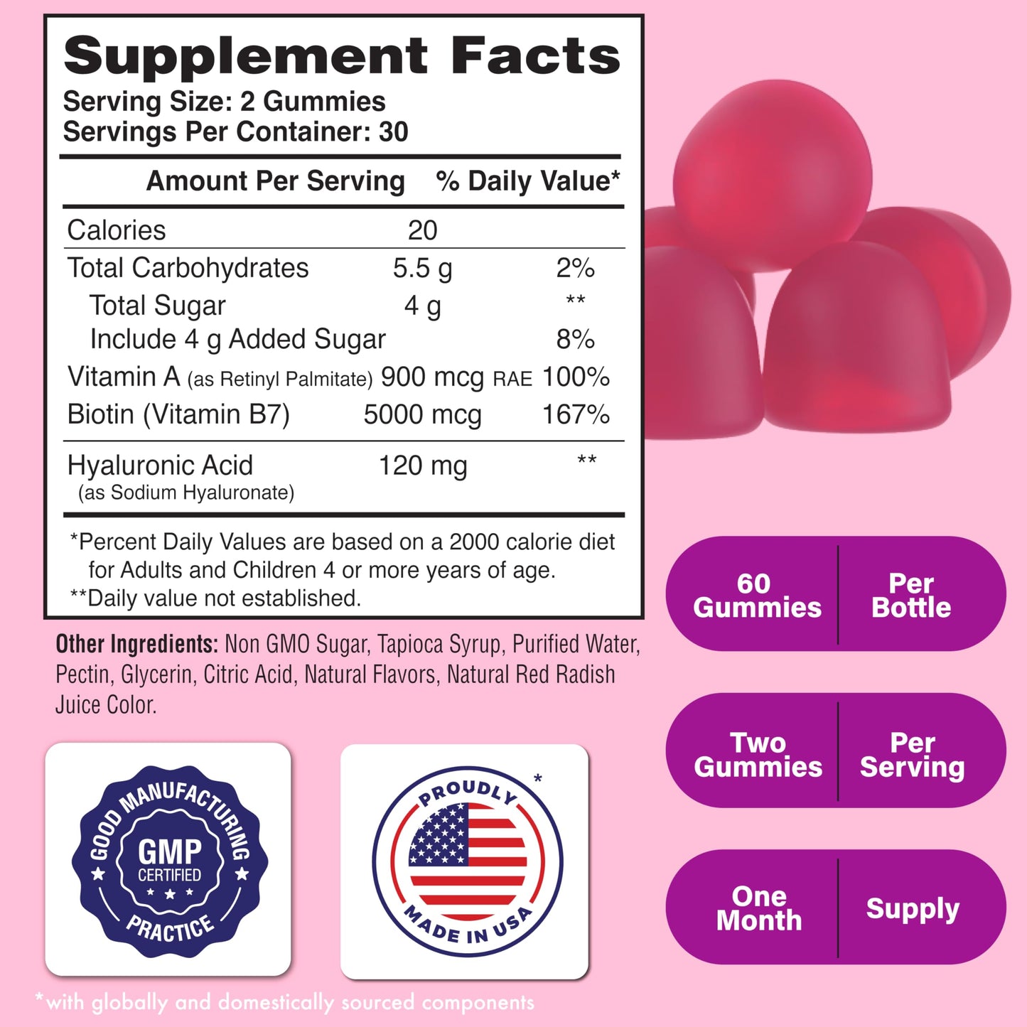 Health Thru Nutrition Skineu Hair, Skin & Nails+ Gummies, 60 Gummies