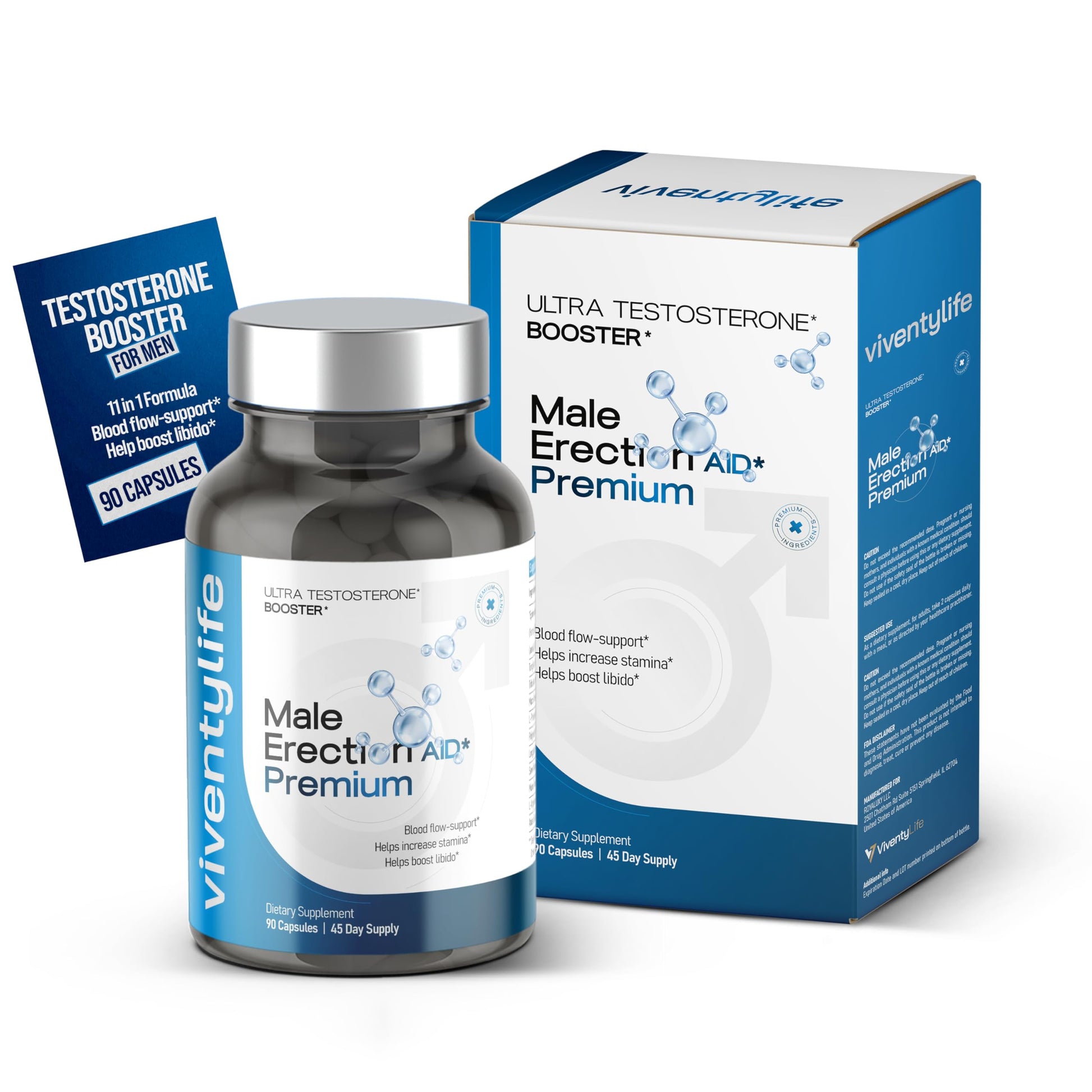 ViventyLife Testosterone Booster Supplement Capsules 1 Count