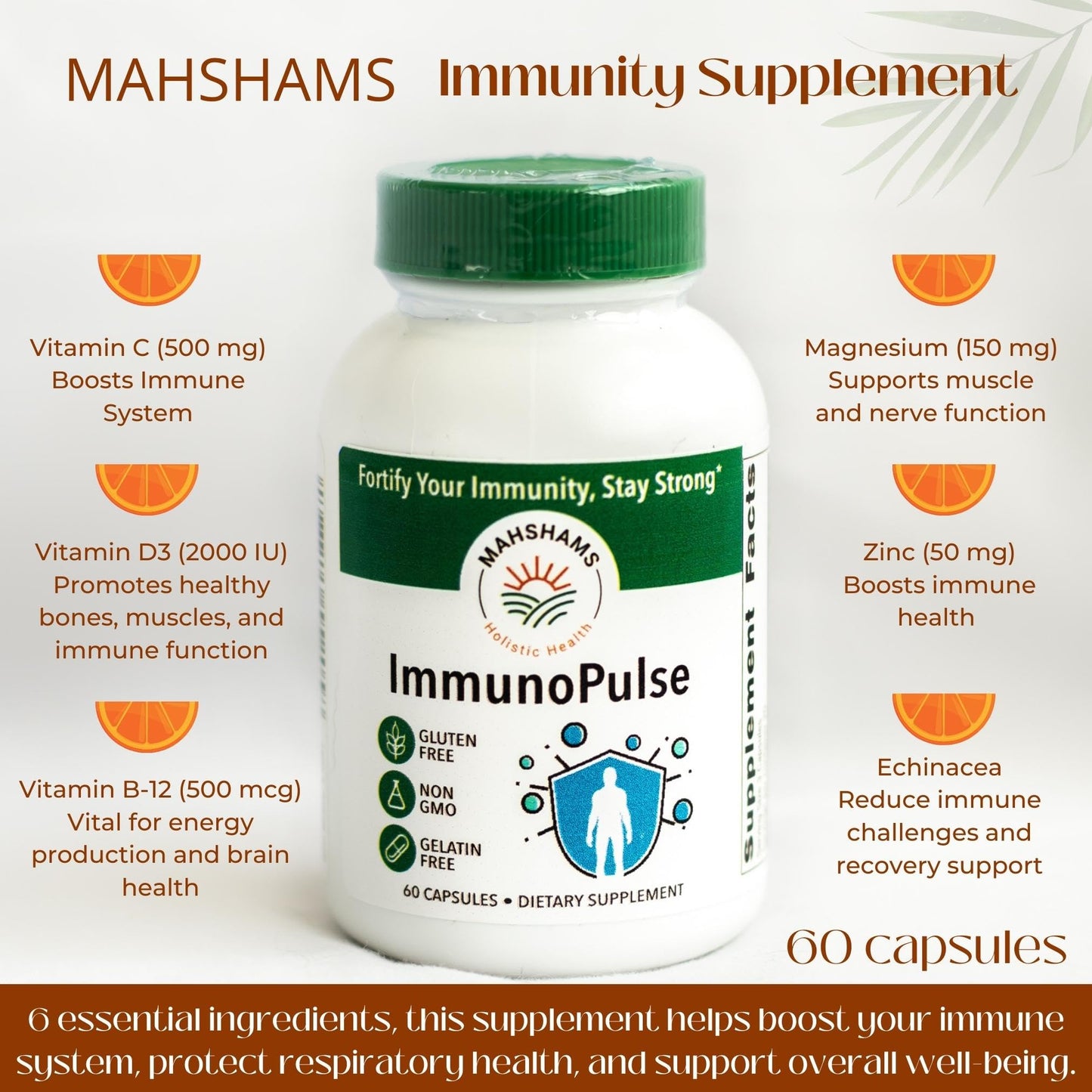 MAHSHAMS ImmunoPulse Immunity Booster Supplement 60 Capsules