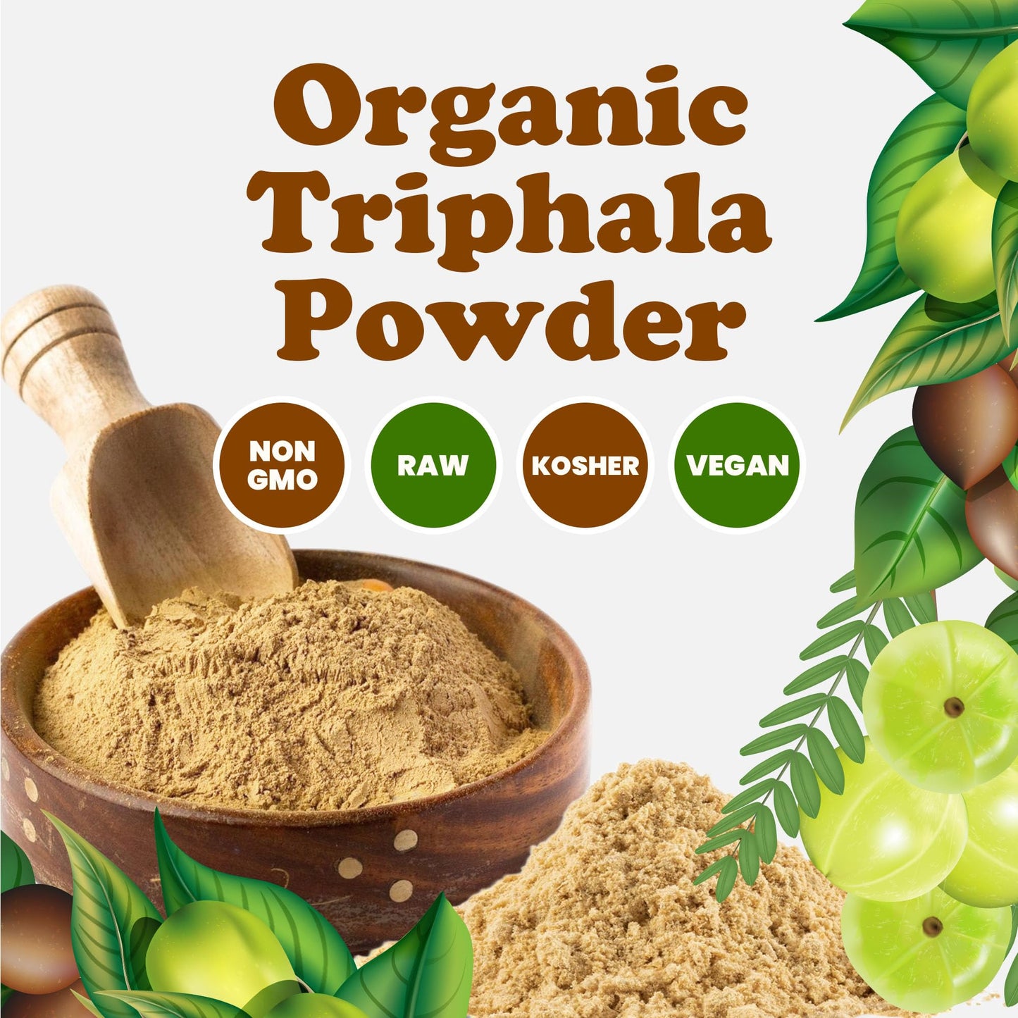 Food to Live Organic Triphala Powder, 16 Ounce