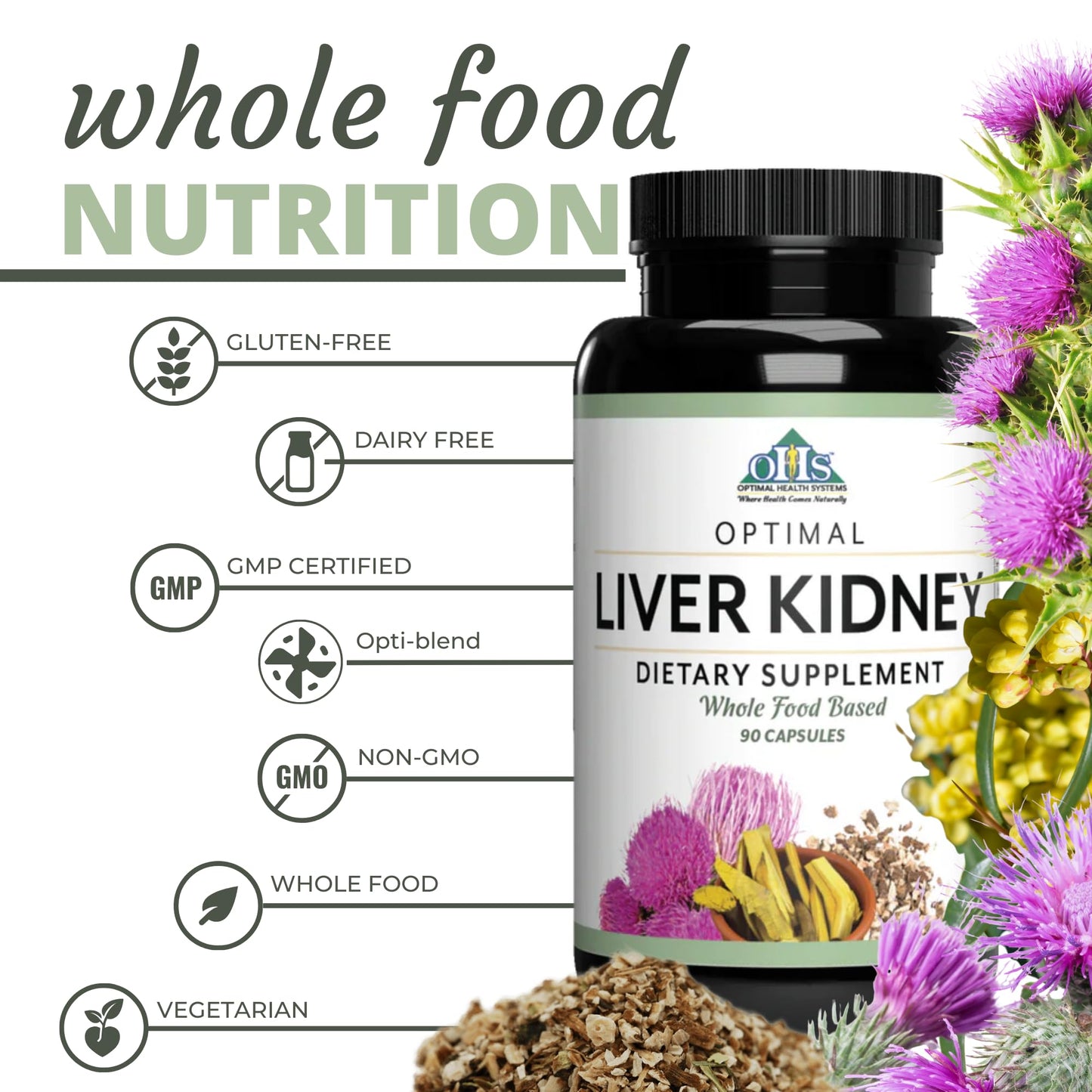 Optimal Health Systems Liver/Kidney Detox & Cleanse 90 Capsules