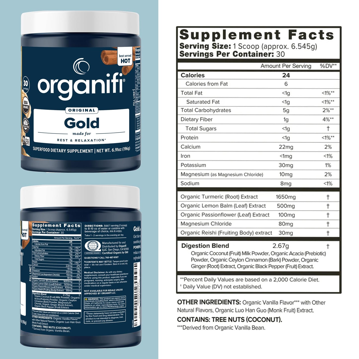Organifi Gold Superfood Powder 6.98 oz