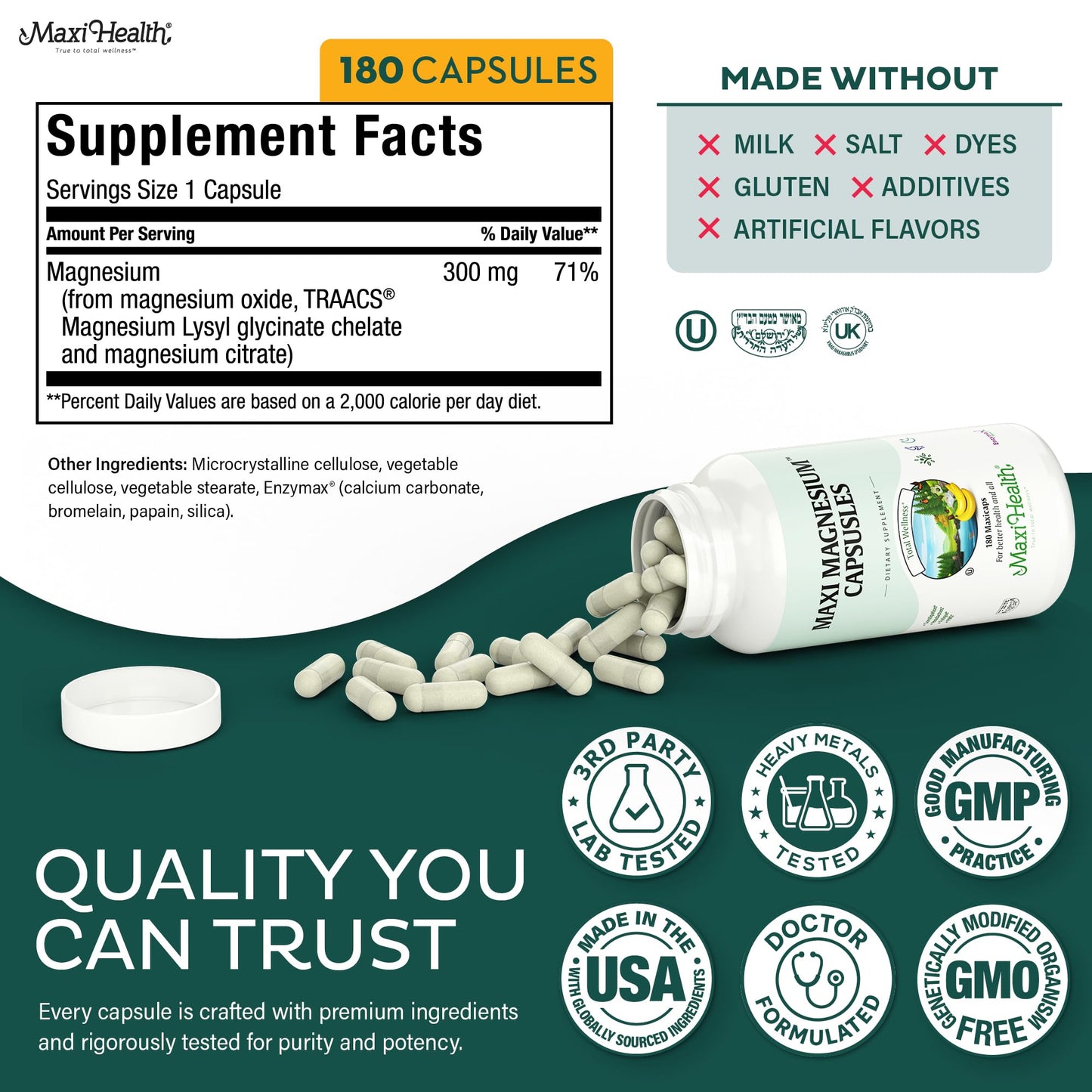 Maxi Health Magnesium Complex Capsules 180 Capsules