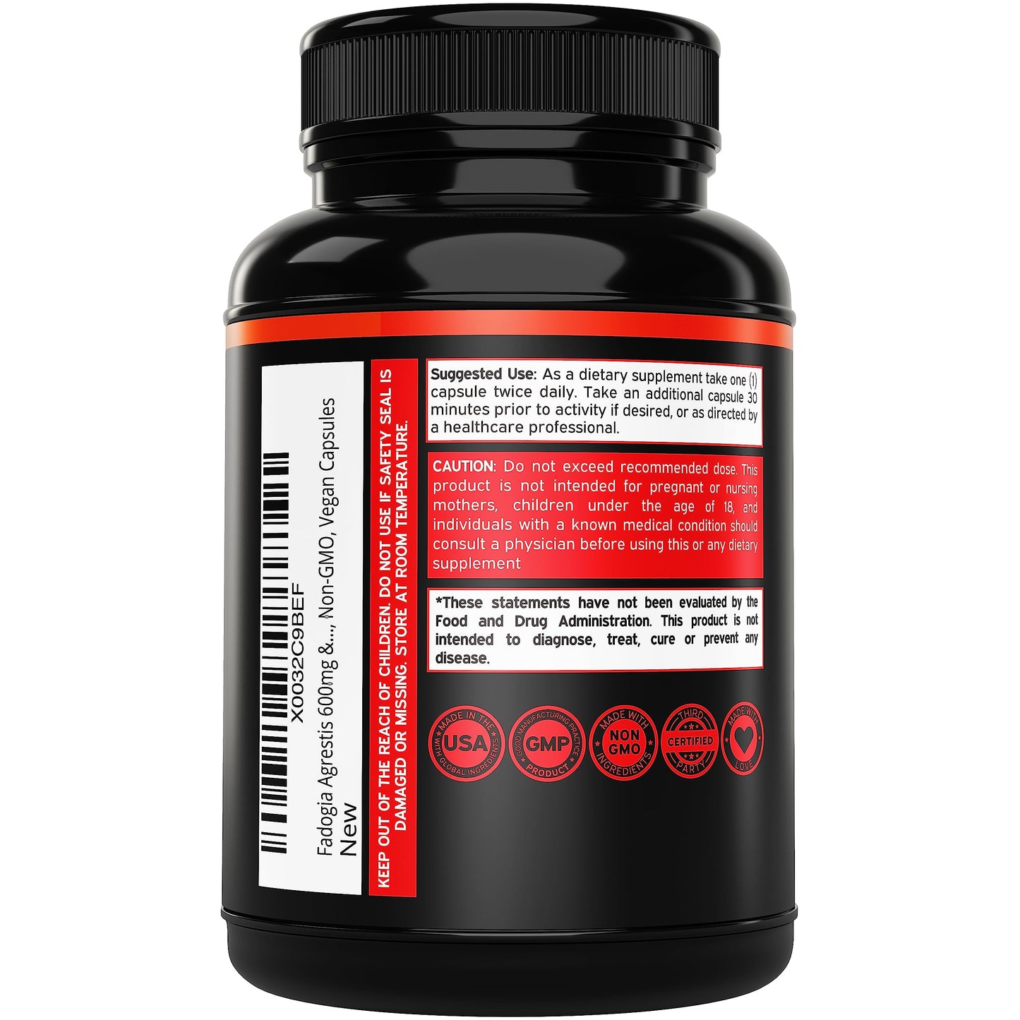 DORADO NUTRITION Fadogia Agrestis and Tongkat Ali Supplement Performance Blend Capsules, 120 Capsules