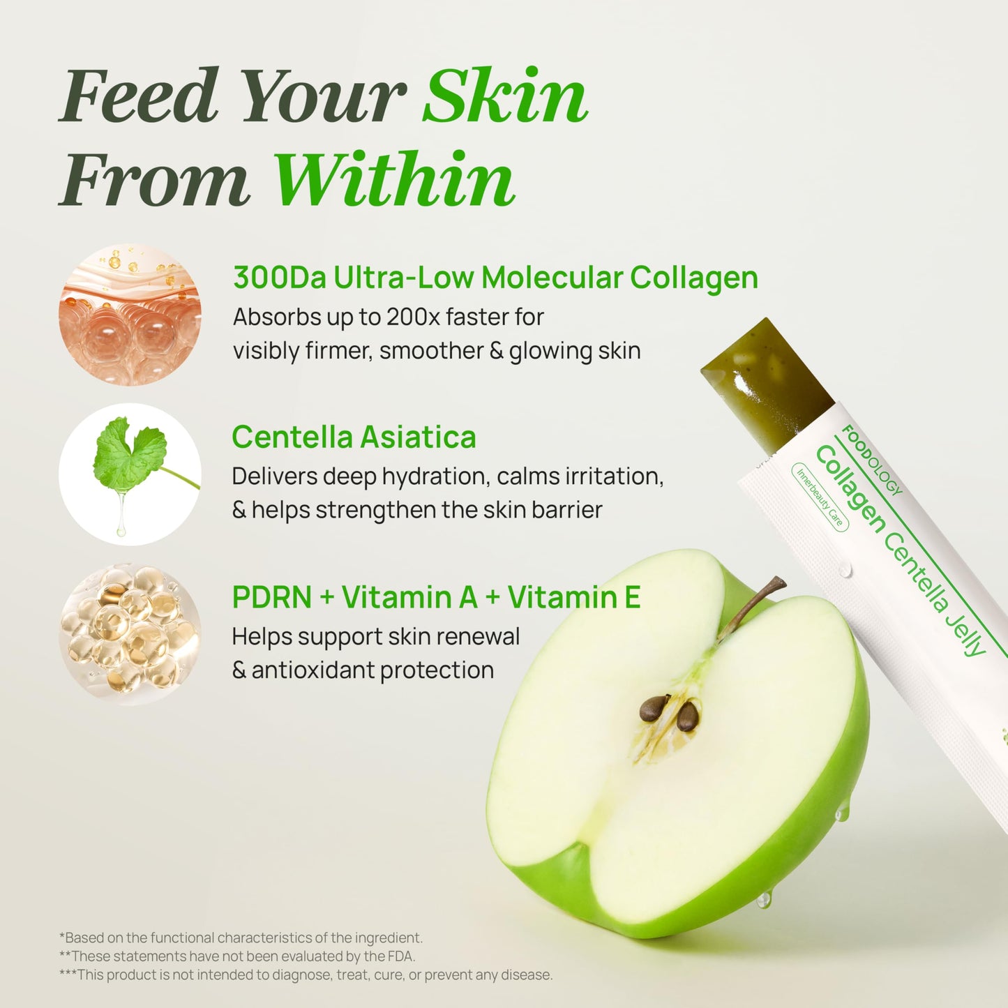 FOODOLOGY Collagen Centella Jelly Gummy 10 Sticks