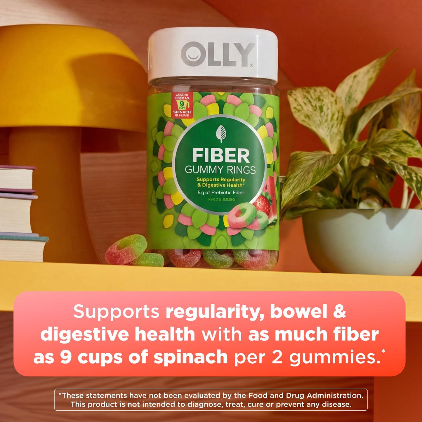 OLLY Fiber Gummy Rings, 100 Count