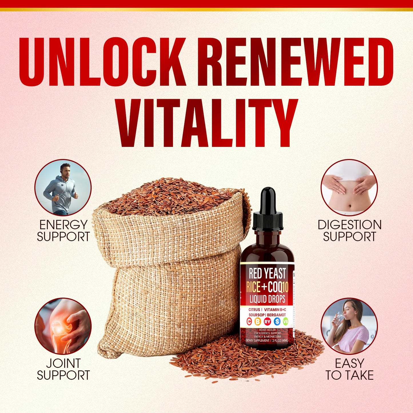Qiyvipo Red Yeast Rice with CoQ10 Capsule, 1 Count