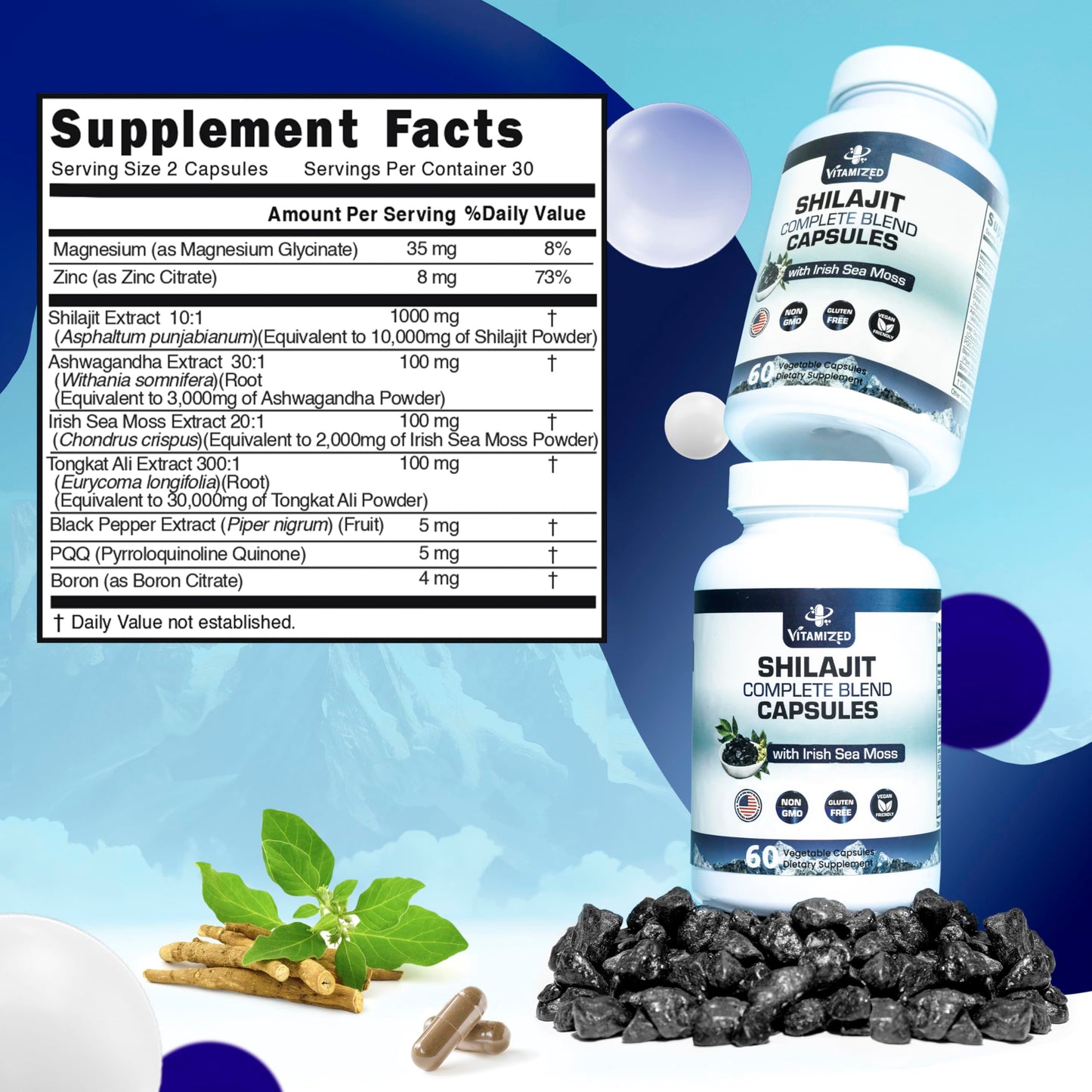 VITAMIZED Himalayan Shilajit 60 Capsules