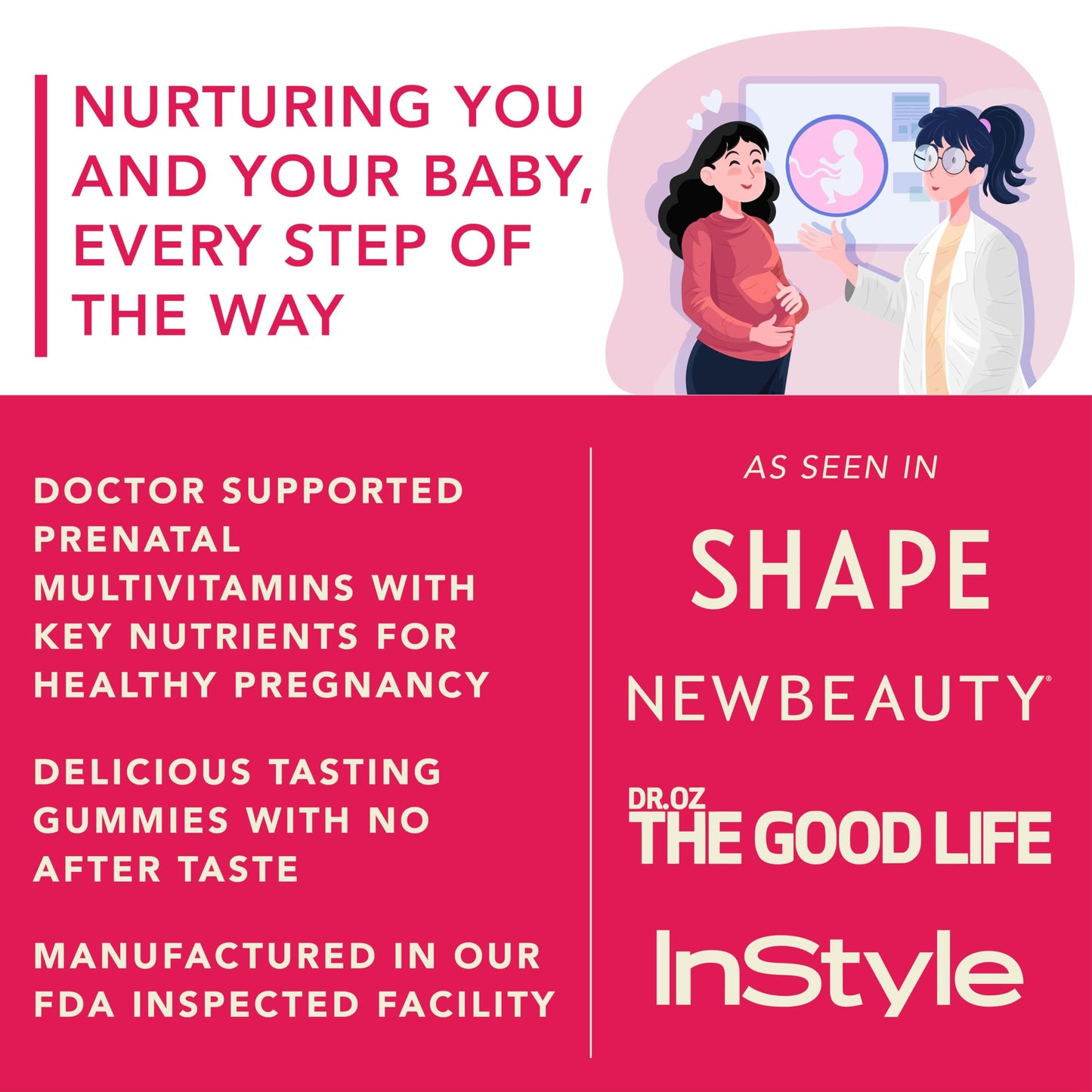 PLANT.O NUTRITION Prenatal Gummies for Women with DHA, Folate, Vitamins B C D, 60 Count