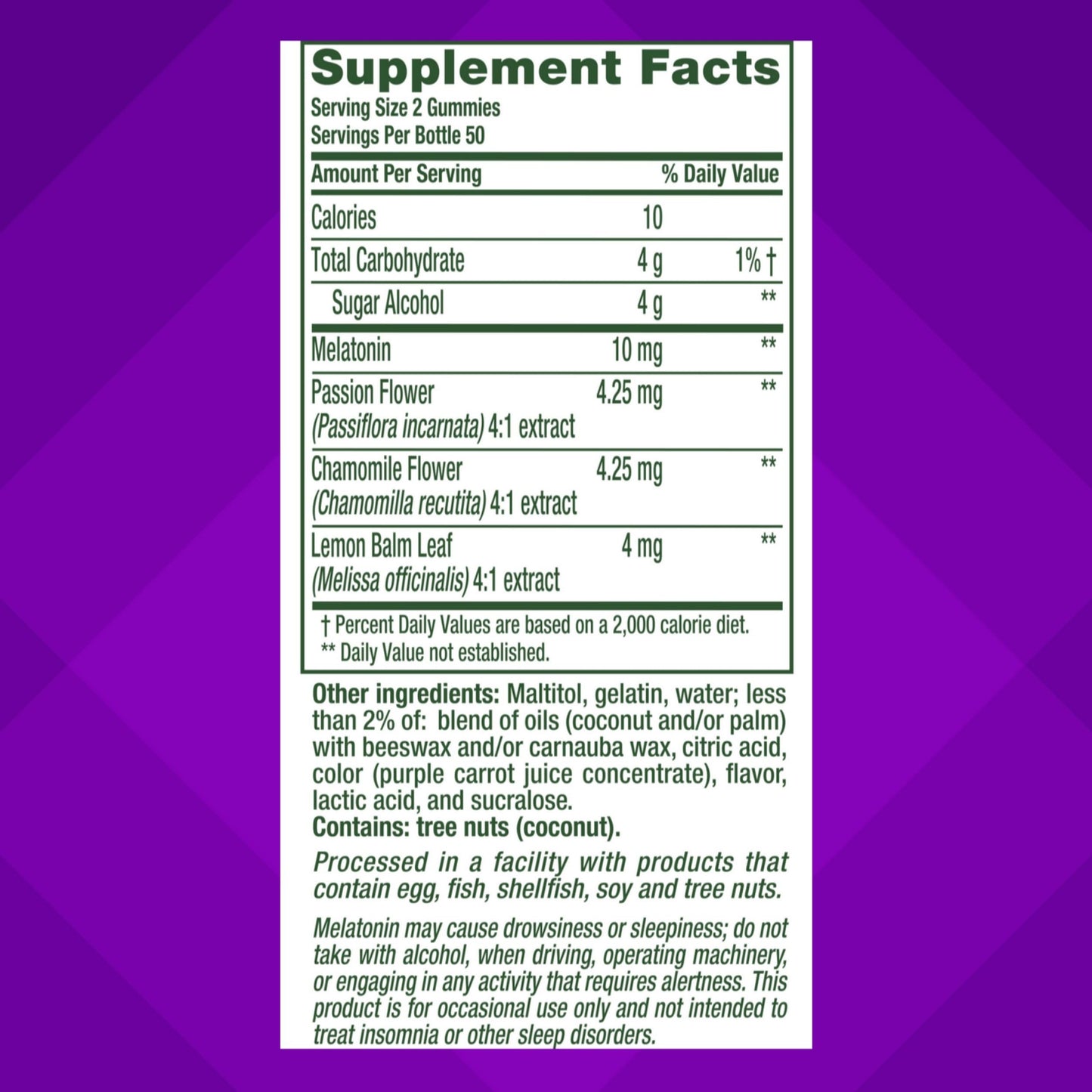 Vitafusion Max Strength 10 mg Melatonin Gummies, 100 Count