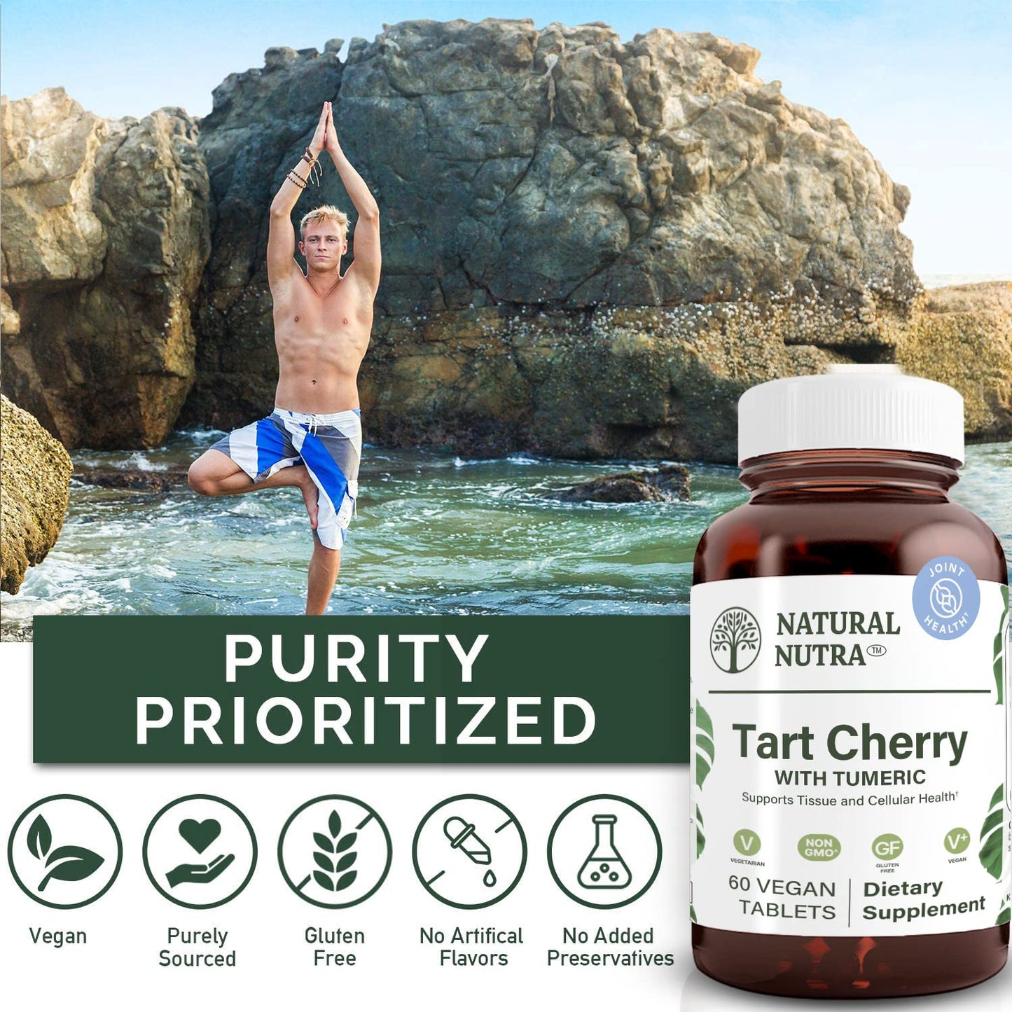 Natural Nutra Tart Cherry Extract with Turmeric Curcumin Tablets, 60 Count