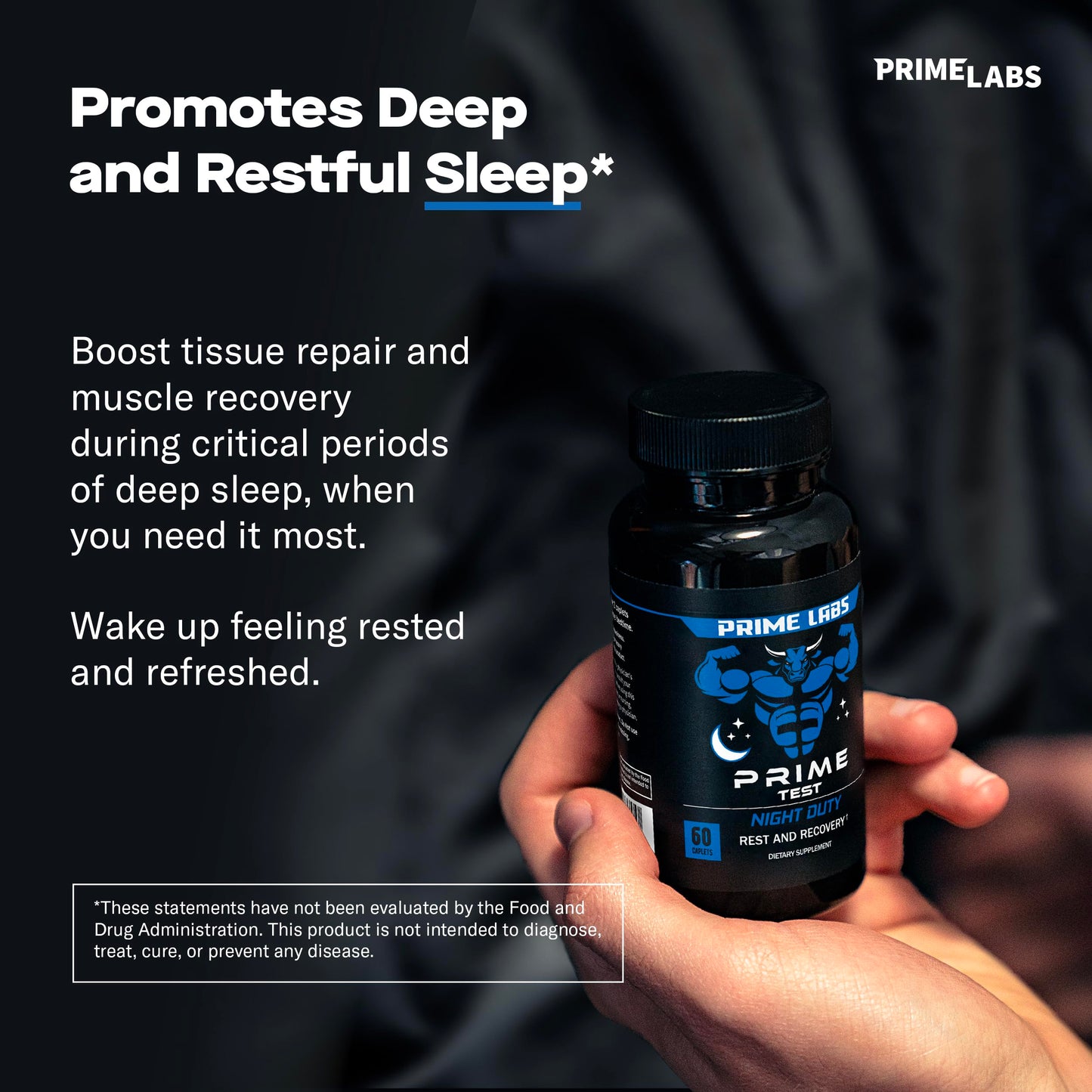 Prime Labs Night Duty Nighttime Testosterone Booster & Sleep Support Caplets 120 Count