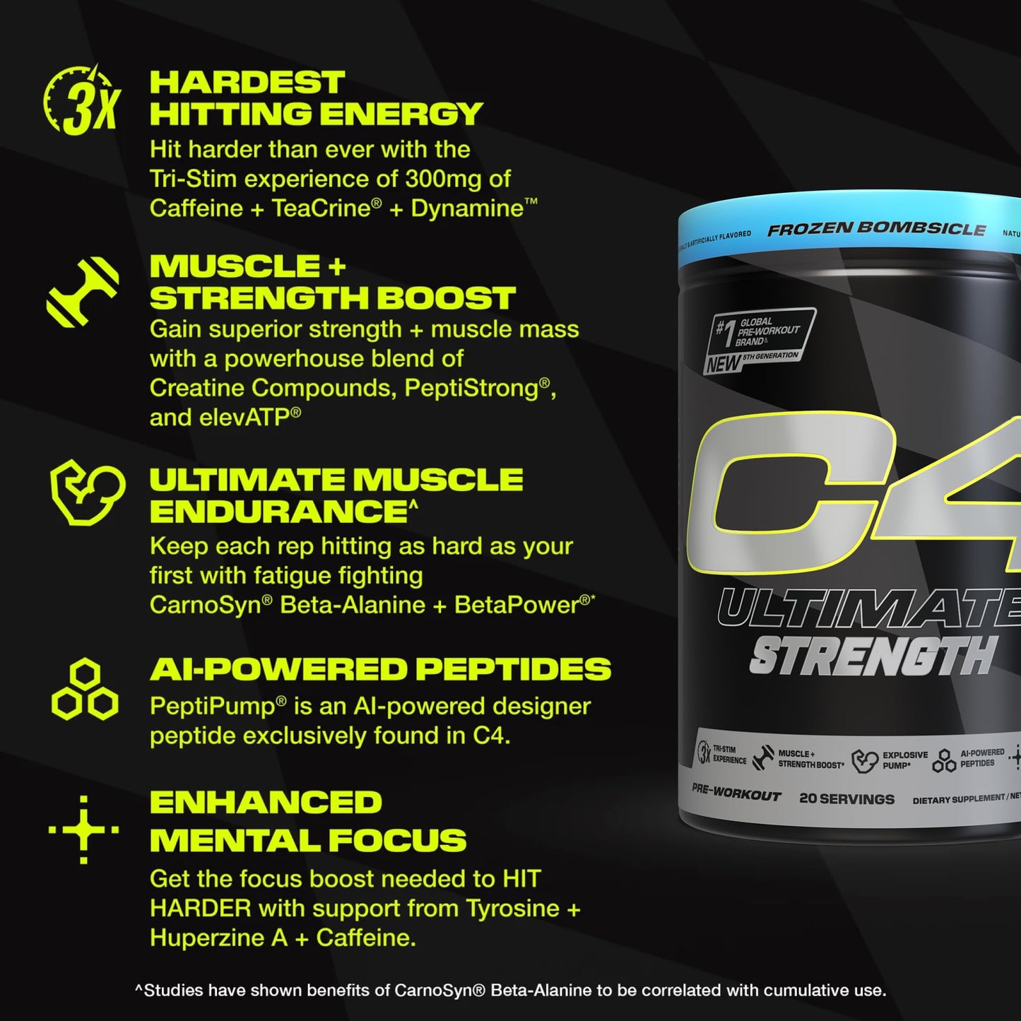 C4 Cellucor C4 Ultimate Strength Pre Workout Powder, 20 Servings