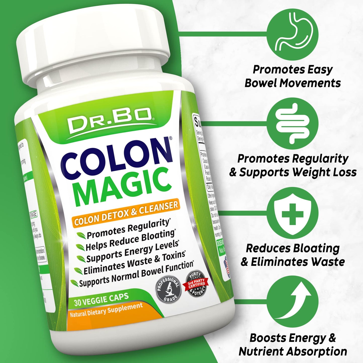 DR. BO Colon Cleanser Detox Supplement 60 Capsules