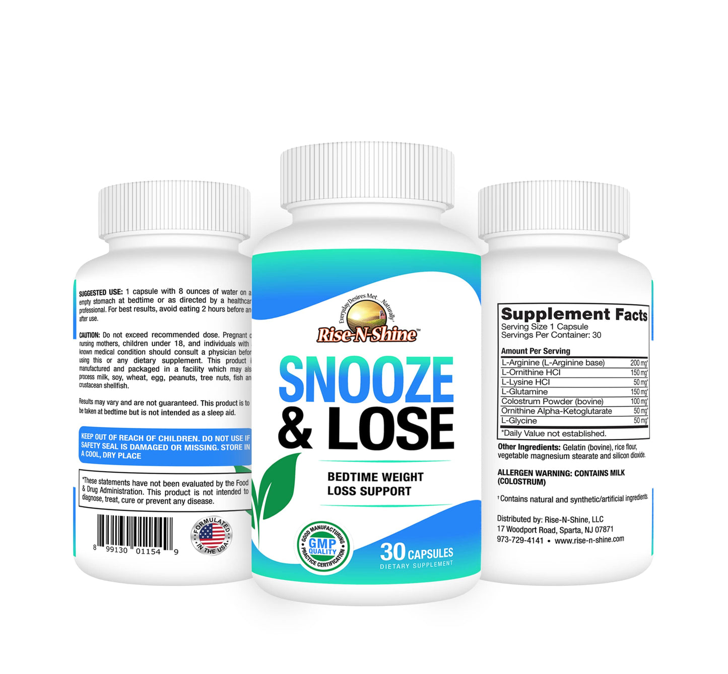 Rise-N-Shine Snooze & Lose Supplement Capsule 30 Count