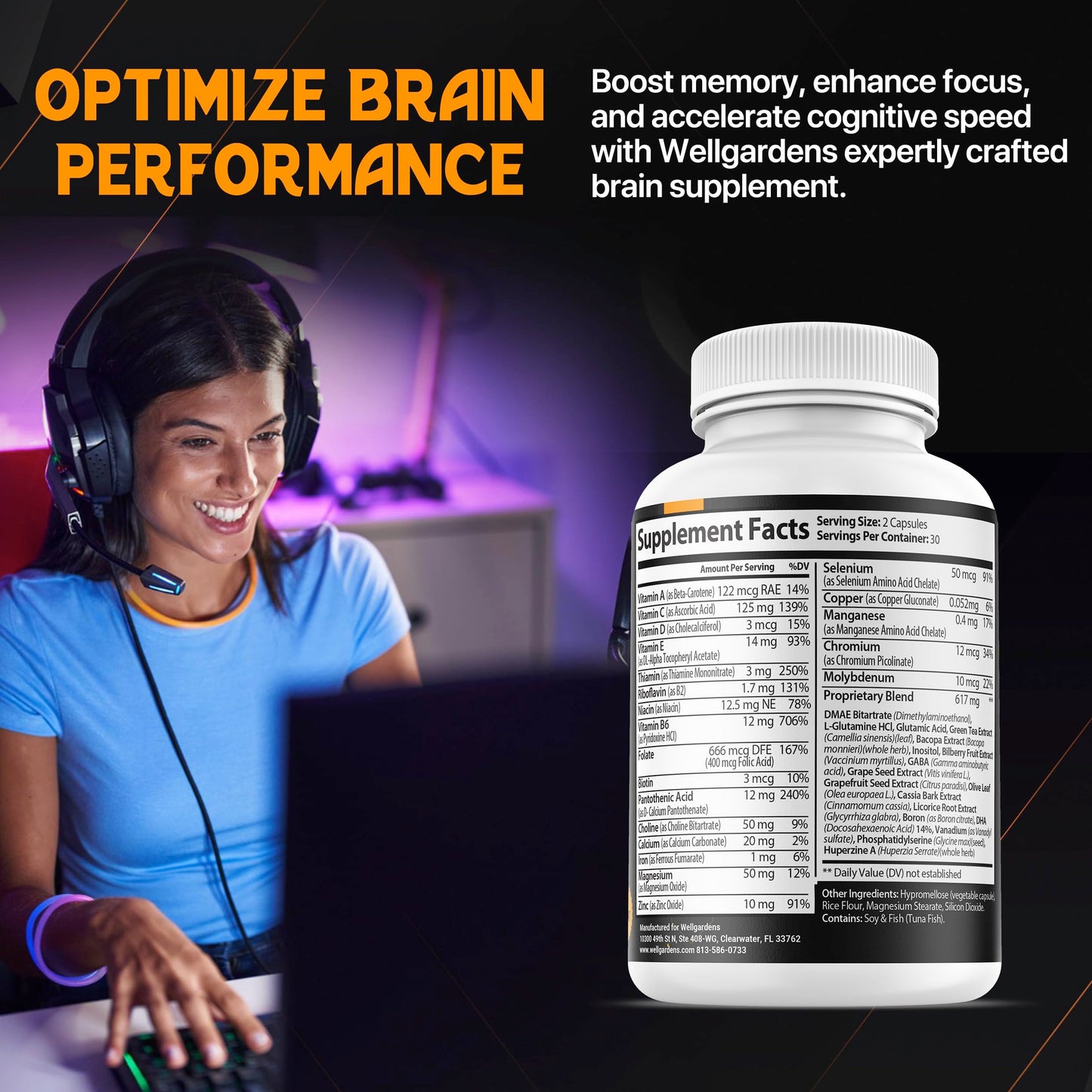 Wellgardens Brain Support Capsules 60 Count