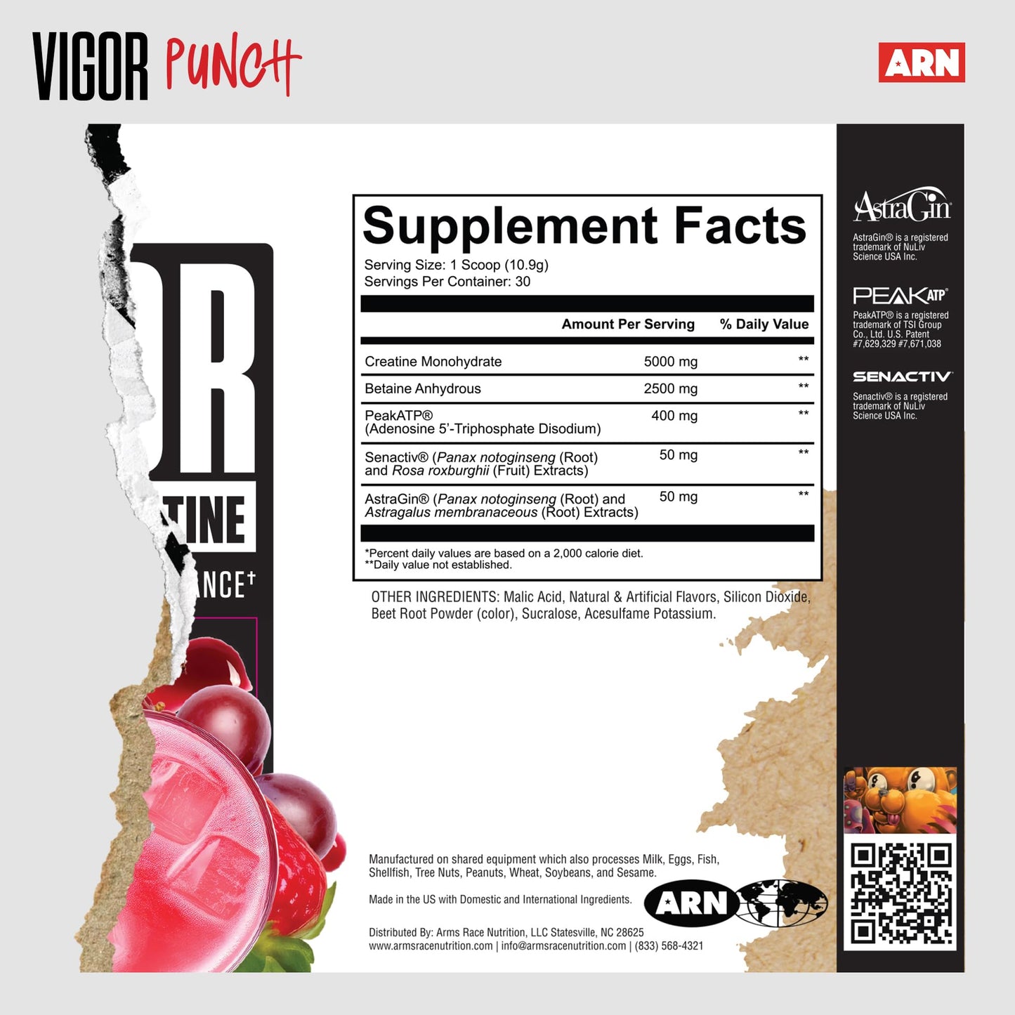 Arms Race Nutrition Vigor Advanced Creatine Formula Powder 11.53 Ounce