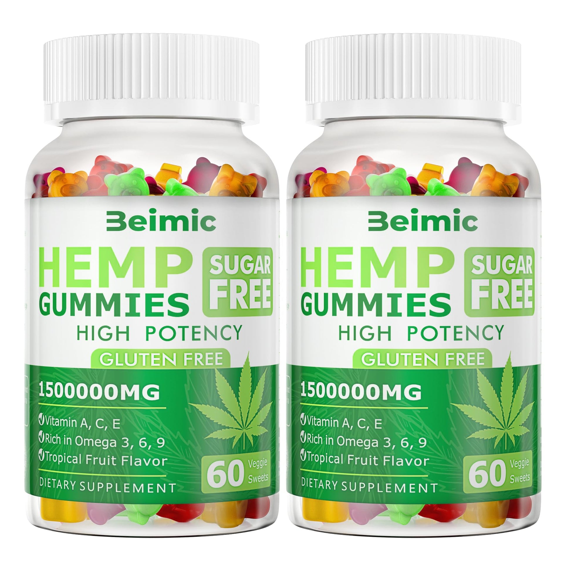 BEIMIC Naturals Fruit Hemp Gummies High Strength - Natural Oil Infused Gummies, 120 Gummies