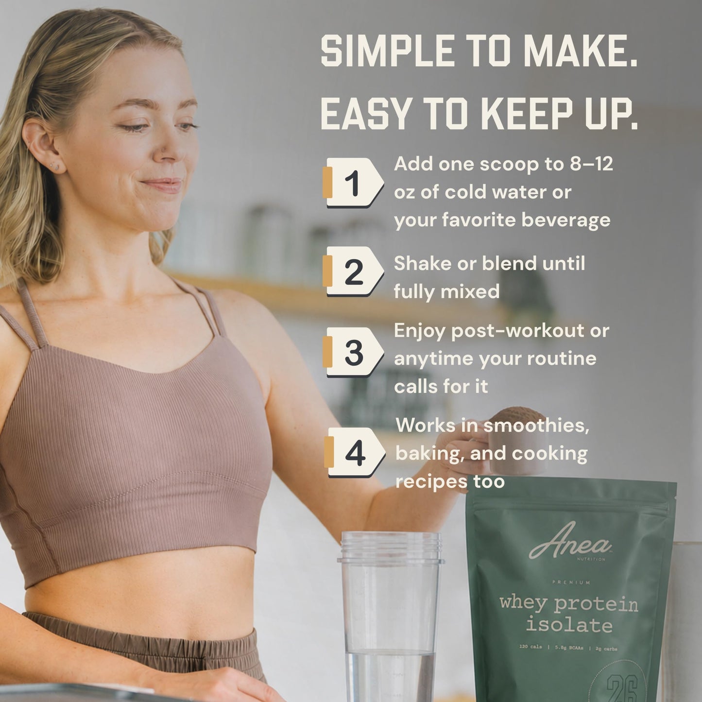 Anea Nutrition Whey Isolate Protein Powder Mint Chocolate, 20 Servings