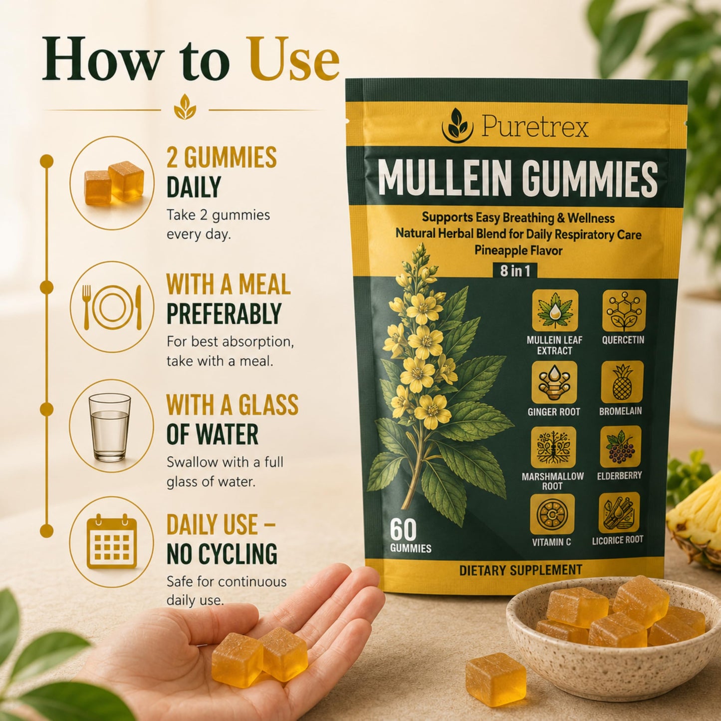 PURETREX Mullein Gummies Gummy 1 Count