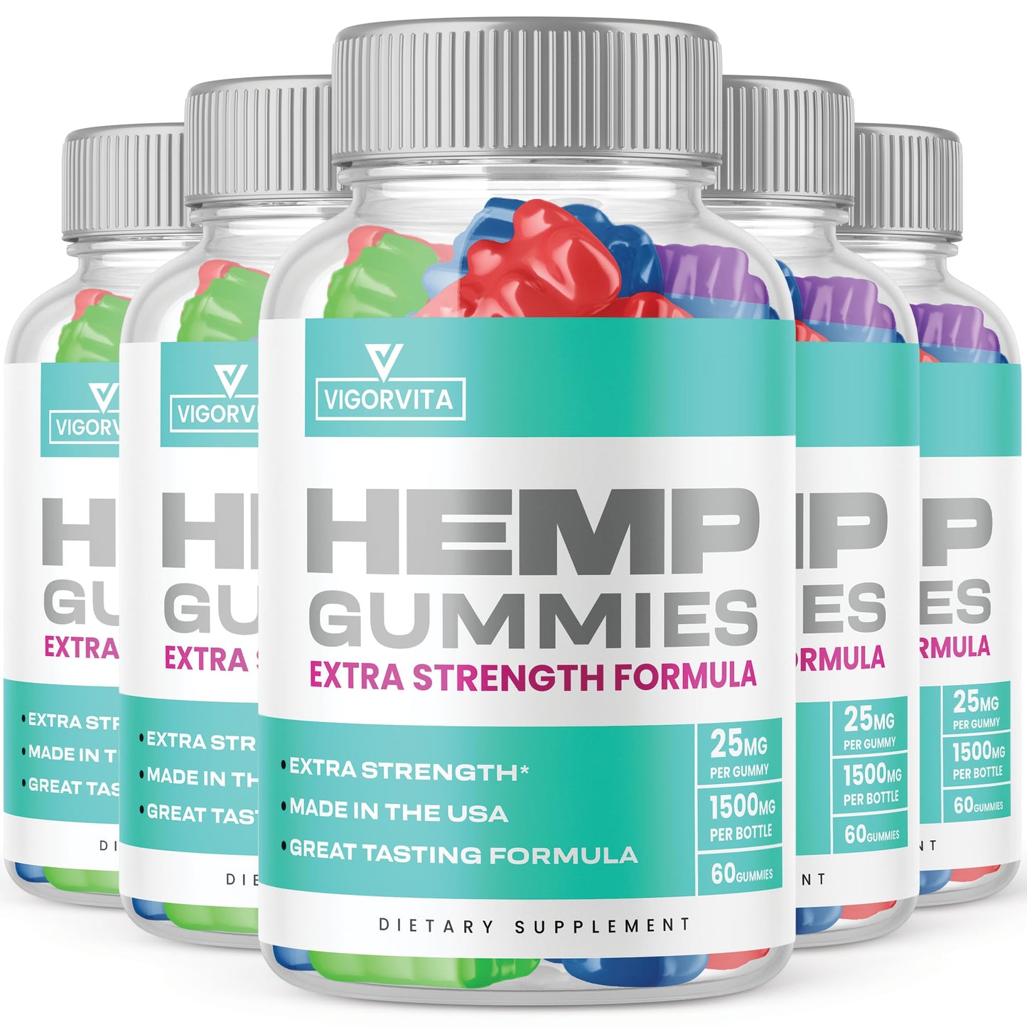 Purvia Vigorvita Gummies Extra Strength Hemp Extract, 300 Gummies