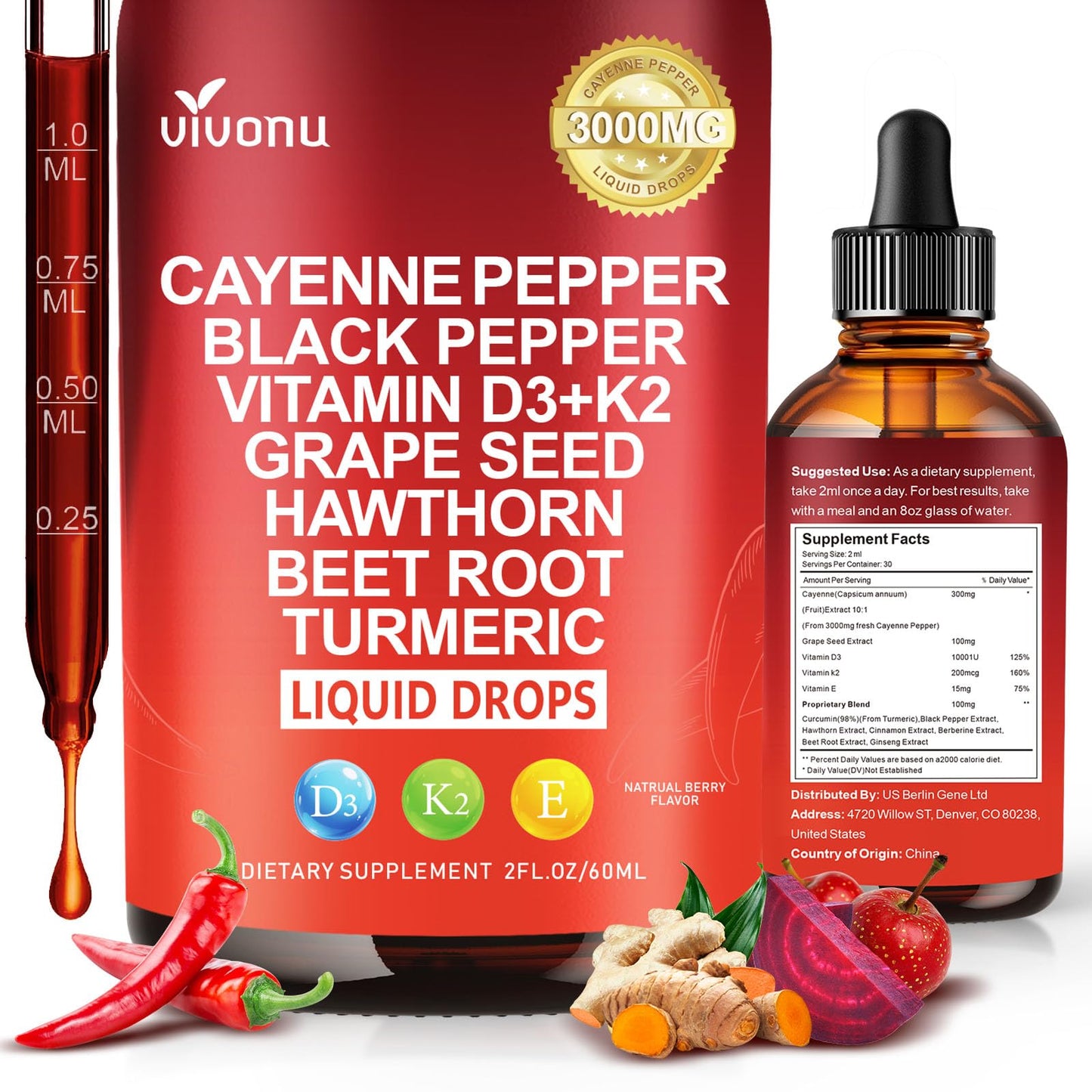 VivoNu Cayenne Pepper Capsule 240 Count