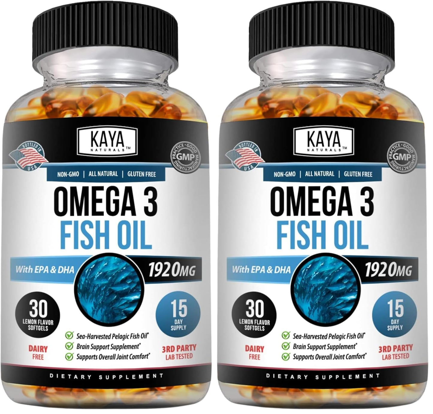 Kaya Naturals Omega 3 Supplement Softgels 60 Count