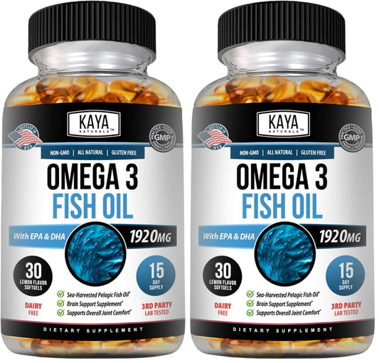 Kaya Naturals Omega 3 Supplement Softgels 60 Count