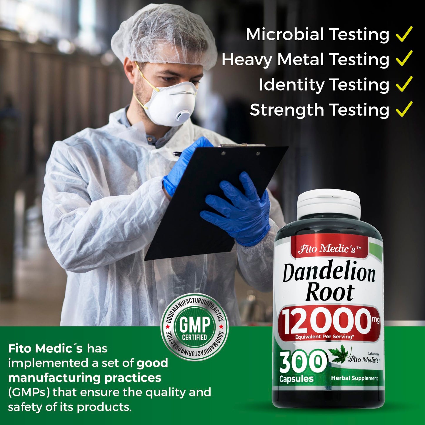FITO MEDIC'S Dandelion Root Capsules 300 Count