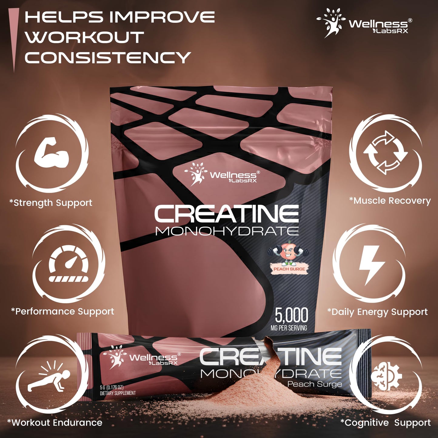 WELLNESS LABSRX Creatine Monohydrate Powder 10.5 oz