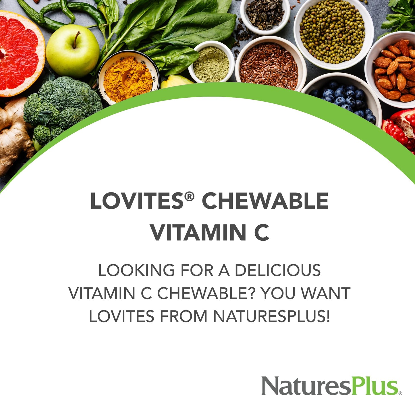 NaturesPlus Lovites Vitamin C 500 mg Chewable Tablets, 180 Count