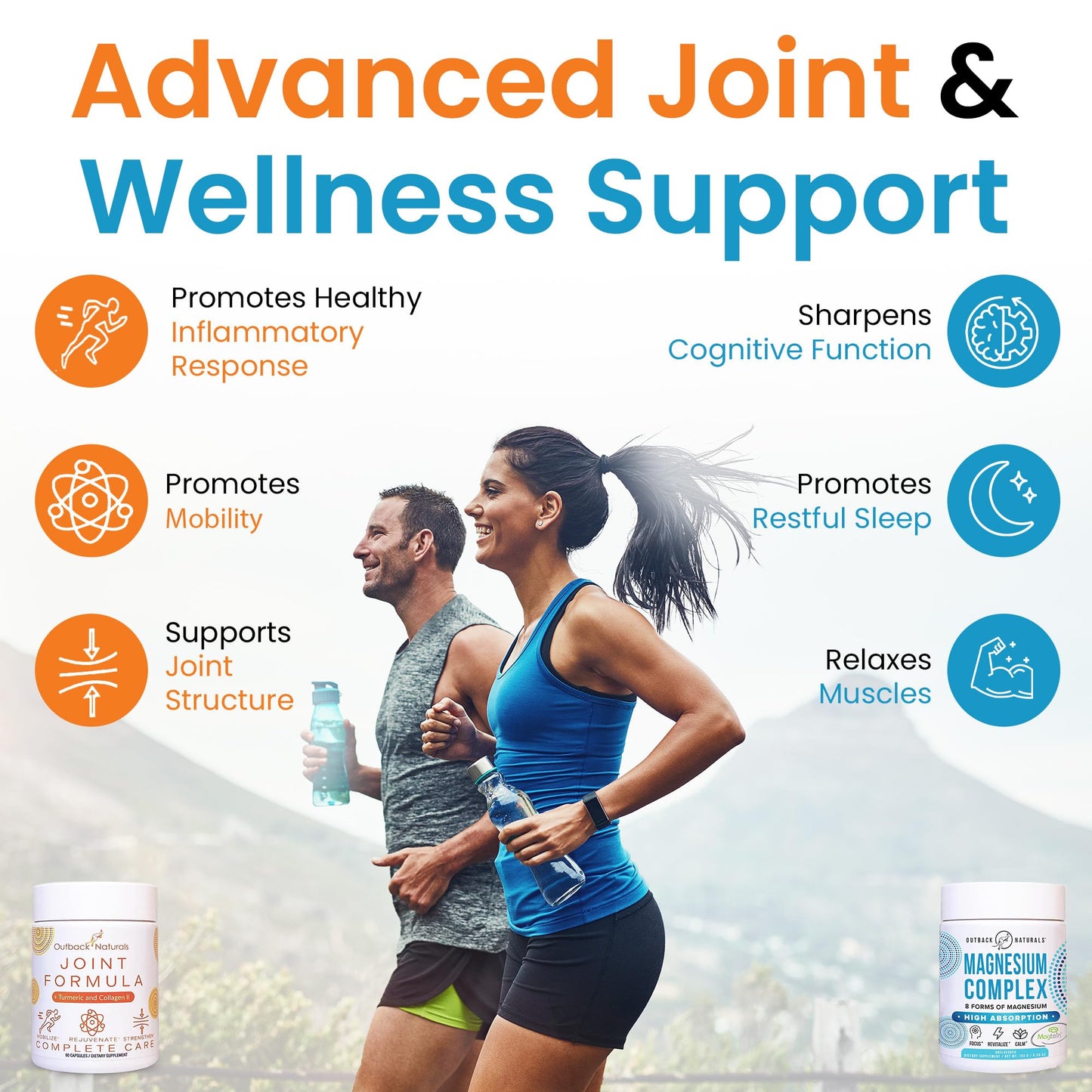 Outback Naturals Magnesium Complex Powder & Enhanced Joint Relief Formula Bundle
